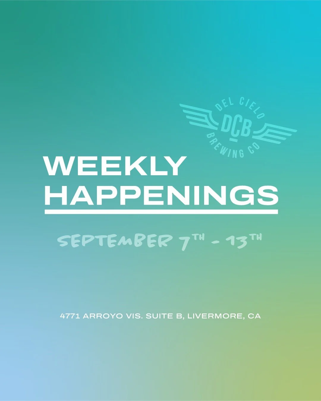 WEEKLY HAPPENINGS AT DCB LIVERMORE🍺
SWIPE FOR DETAILS &mdash;&mdash;>

🌮 TUES: $2 off Taco Plates All Day // Trivia Night 6:30 - 8:30PM

🐔 WED: Wingsday 1lb Chicken Wings with your choice of sauce // 70s Disco Karaoke 6 - 9PM

🏈 THURS: Thursda