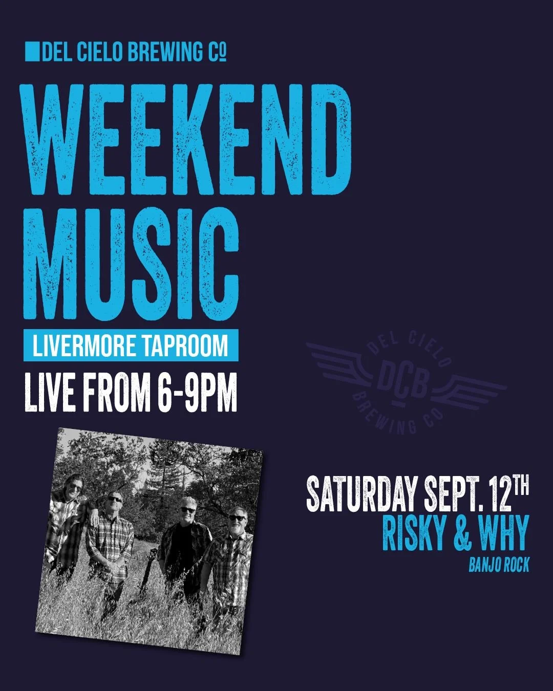 LIVE THIS WEEKEND IN LVM 🔥​​​​​​​​
​​​​​​​​
🎸Sat: Risky &amp; Why (Banjo Rock) 6 - 9PM​​​​​​​​
​​​​​​​​
See you in the taproom! ​​​​​​​​
@riskyandwhy

&mdash; ​​​​​​​​
#LiveMusic #BayAreaNights #TaproomVibes #DrinkLocal #CommunityFirst @livermoredo