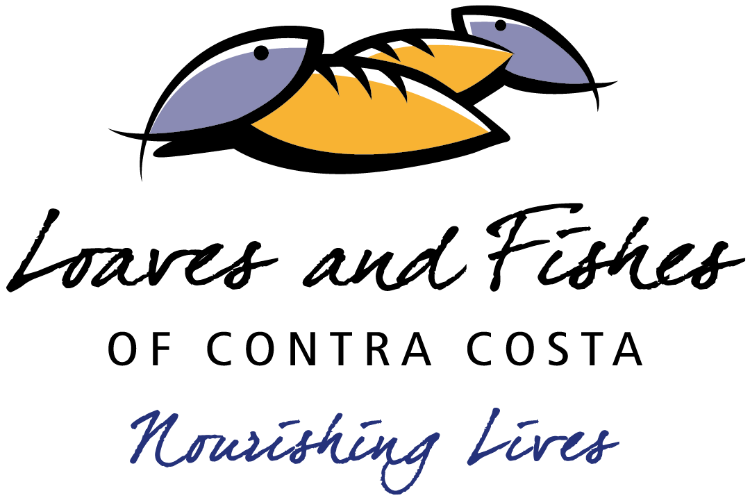 Logo with a stylized fish made of black, yellow, and purple shapes, with the text 'Nourishing Lives' written below in blue cursive font.