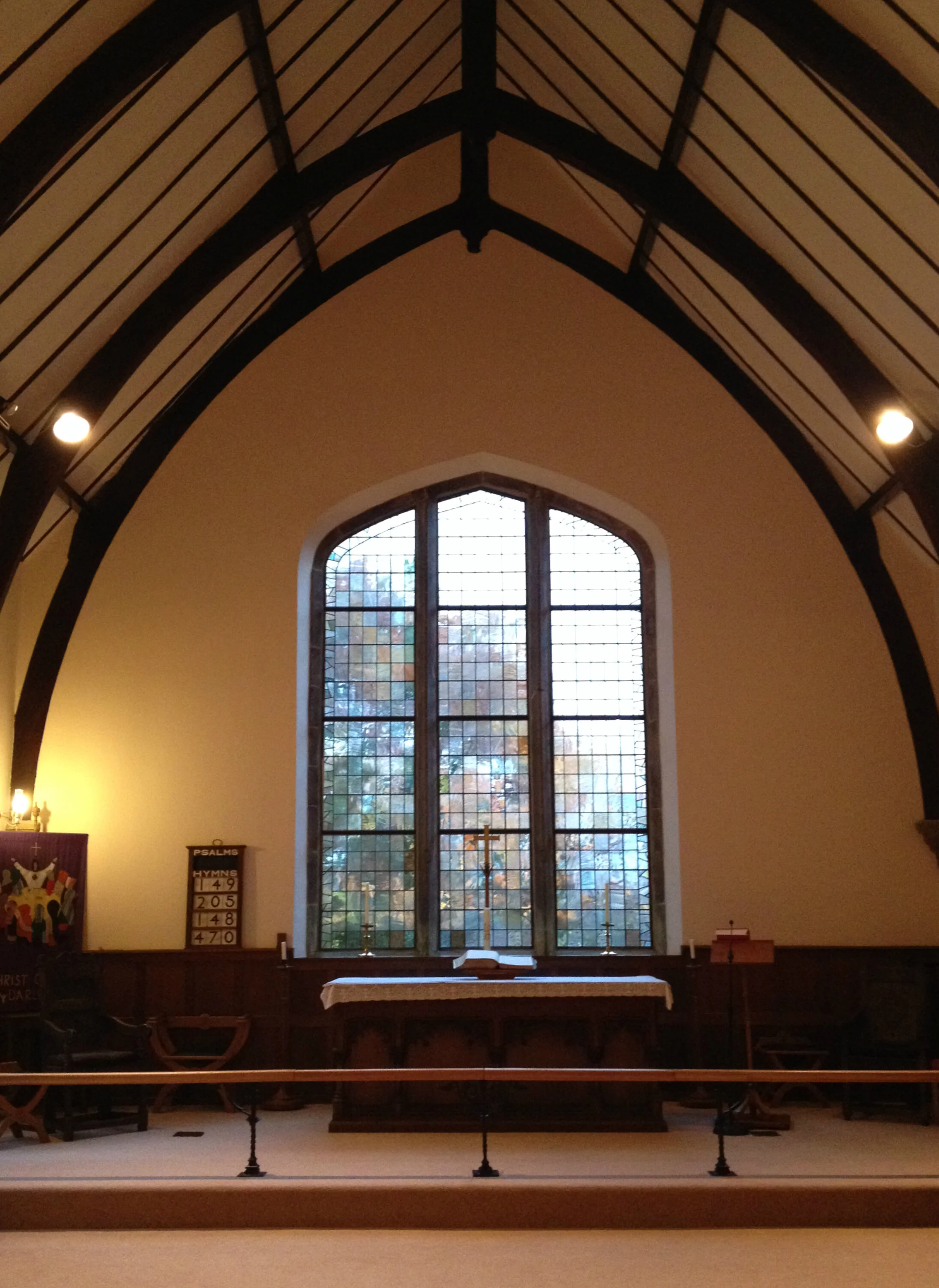 Church stained glass cleaned and restored
