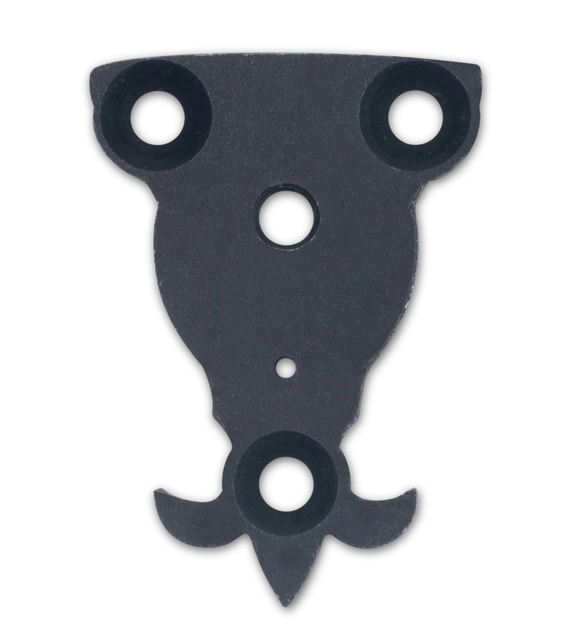 Black metal gear with multiple holes, used in bicycles or machinery.