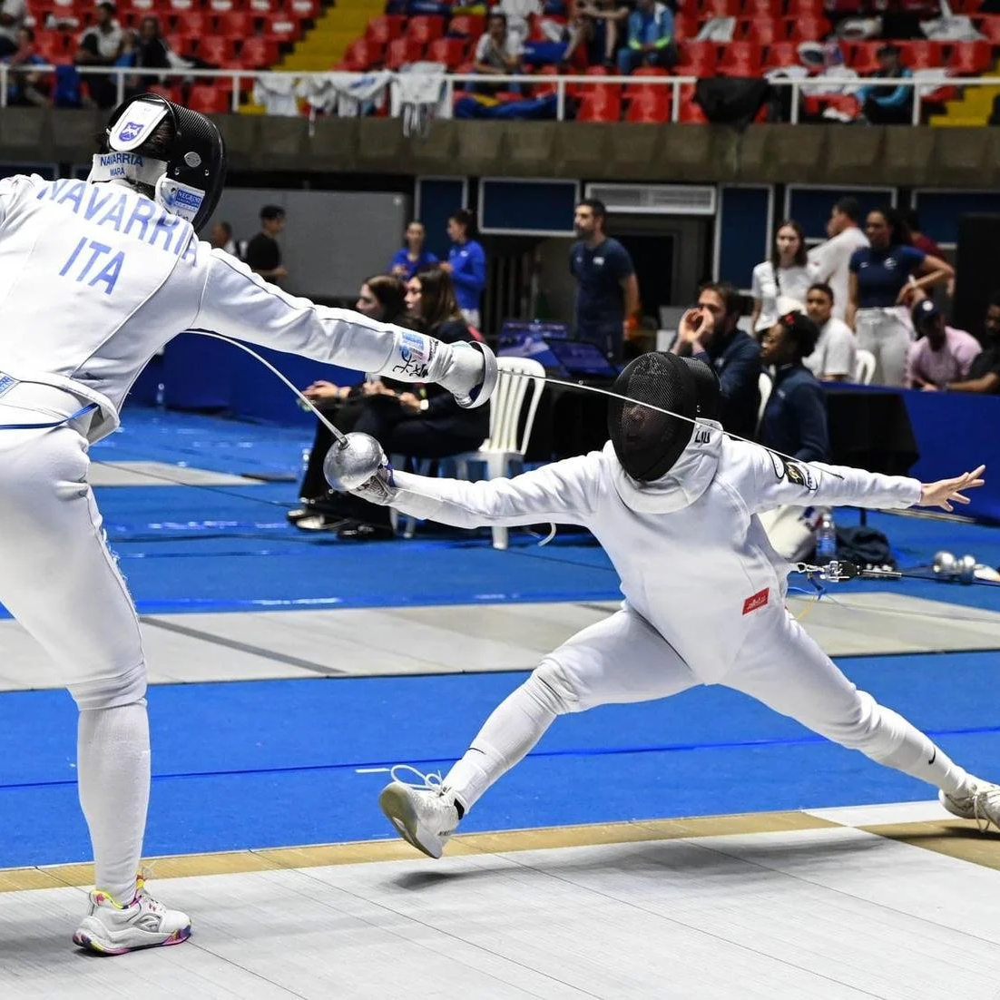 Kai lunging at Navarria at Cali GP