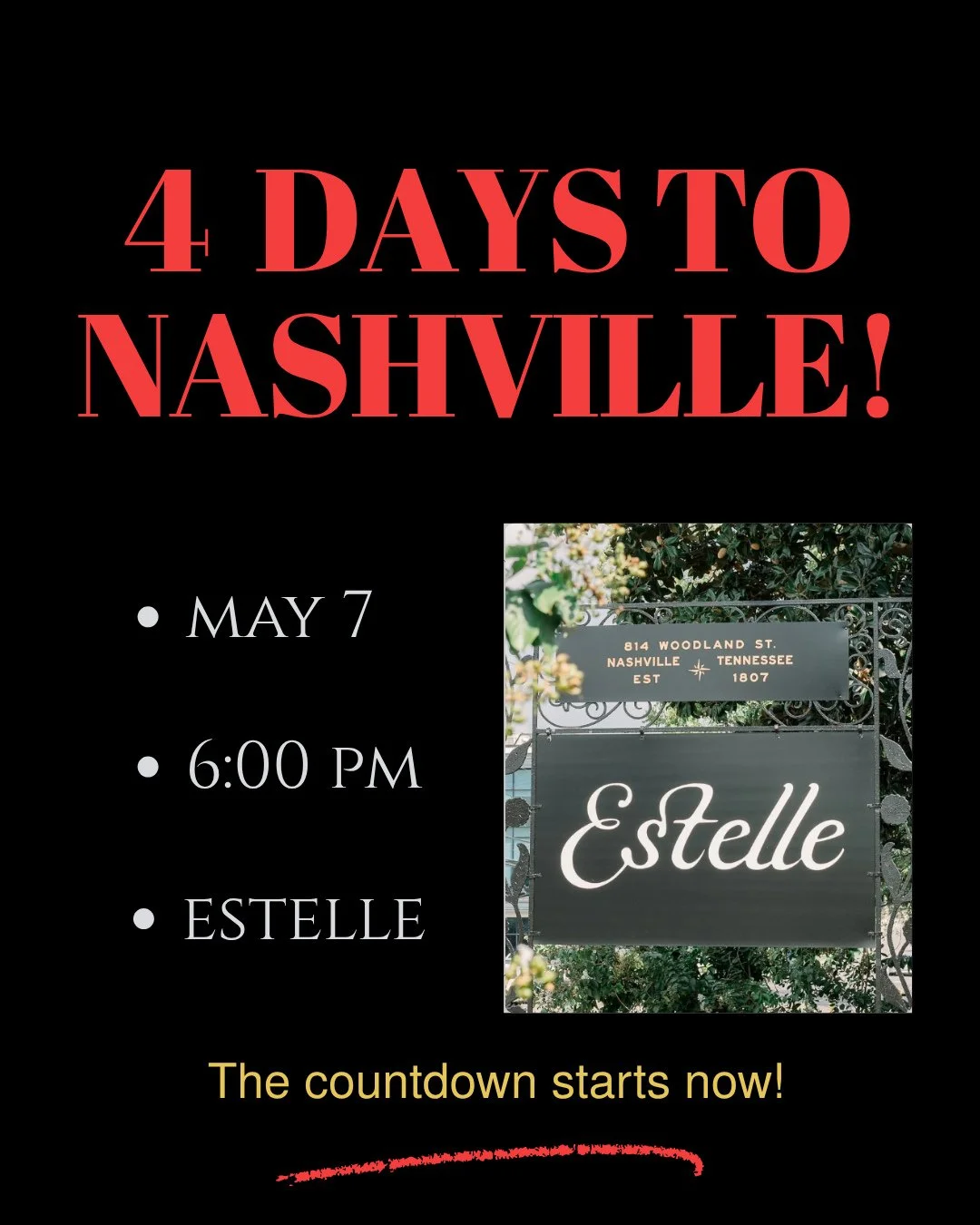 4 days to Nashville. The countdown is on and it&rsquo;s getting real.⁠
⁠
#edfringe #59E59 #NYCtheatre #TheLadyDothProtest #Countdown #LiveShow #NashvilleTheatre⁠
⁠
Be there &rarr; https://www.theladydothprotest.com/