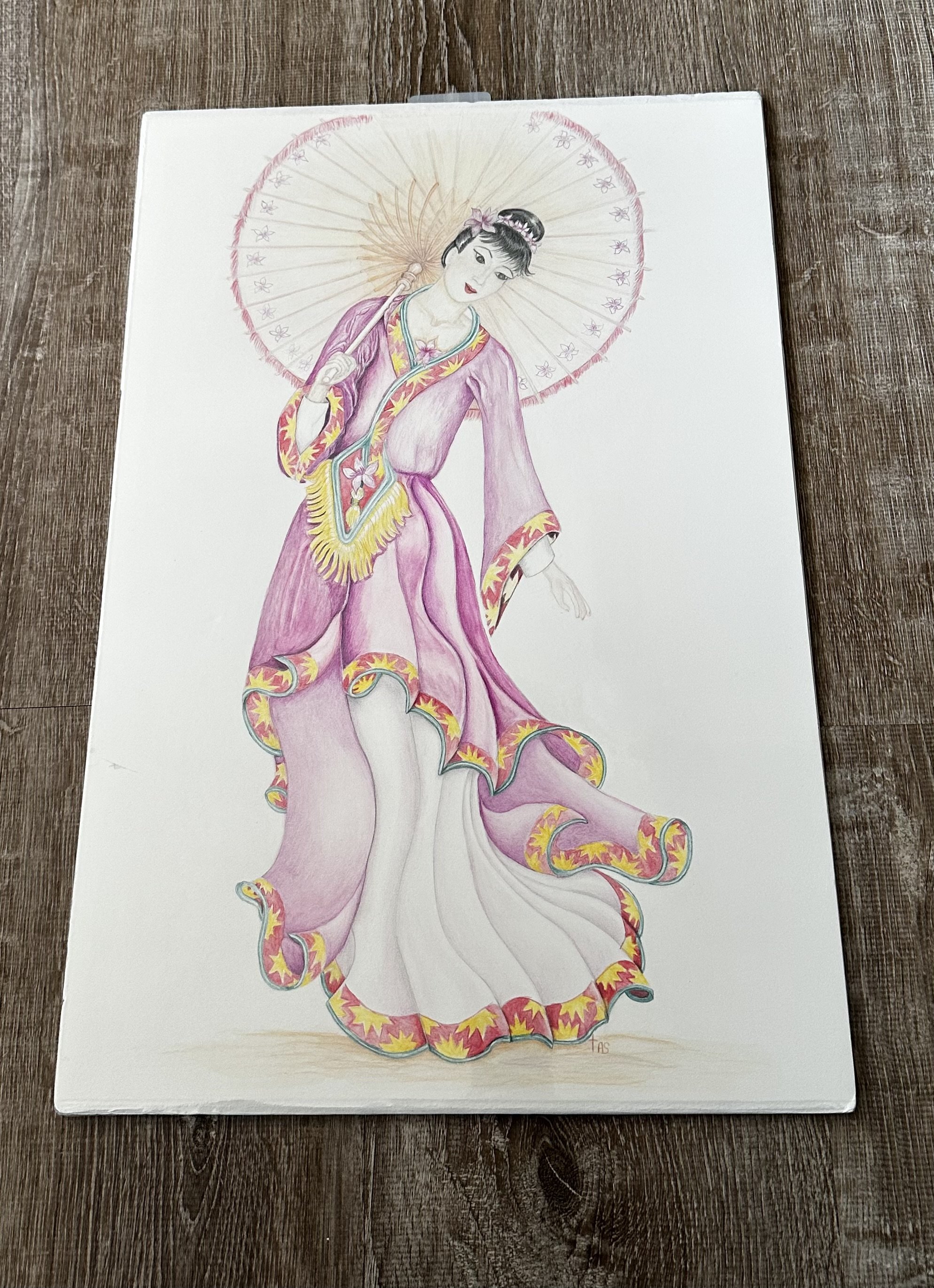 "Romantic Woman in Pink"