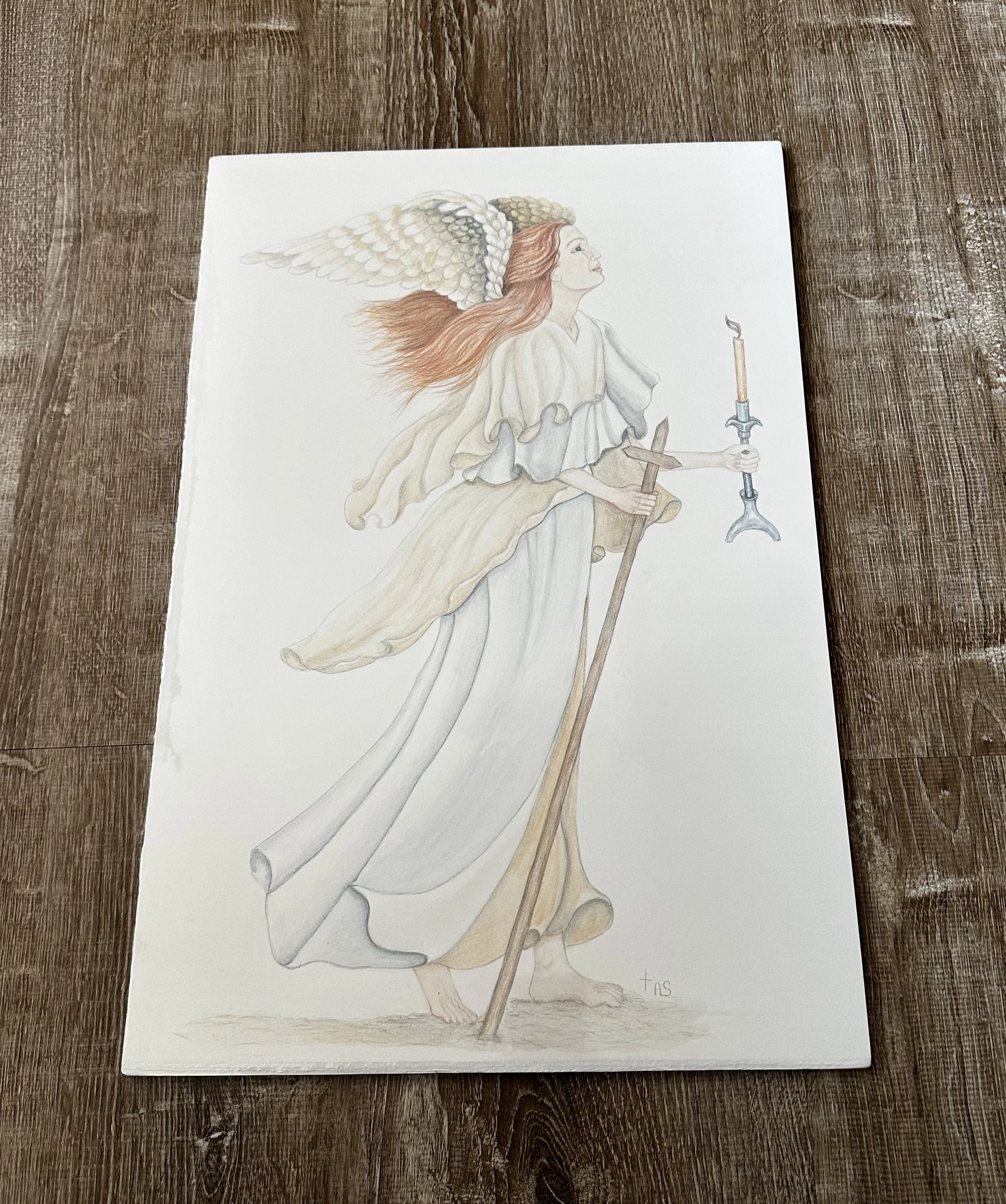 "Angel with Candle & Cross"