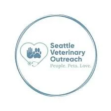 Seattle Veterinary Outreach logo with a heart-shaped outline containing a paw print and a hand, and the tagline 'People. Pets. Love.'