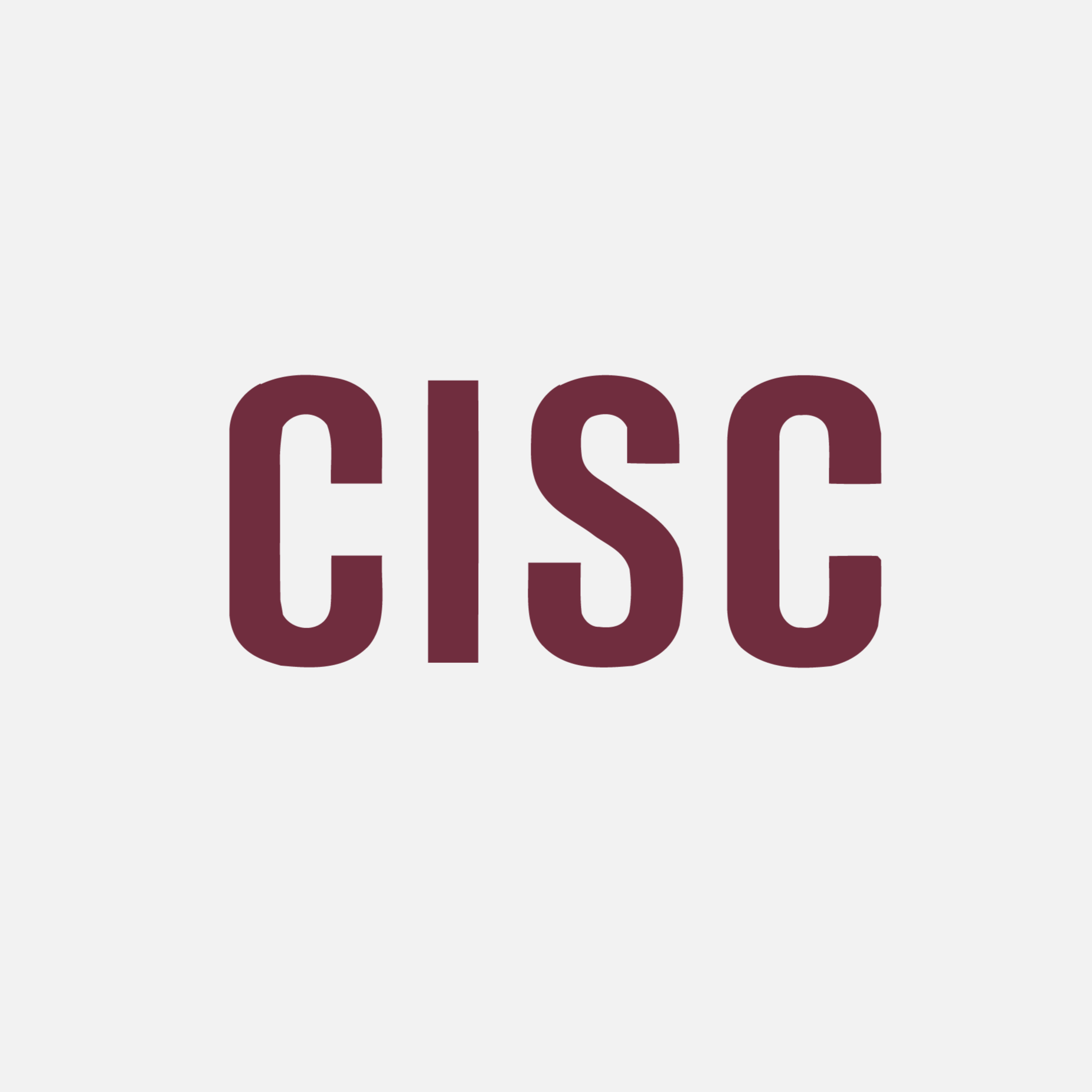 Close-up of a sign with the partial word 'CISCO' written in large, dark maroon letters on a light background.