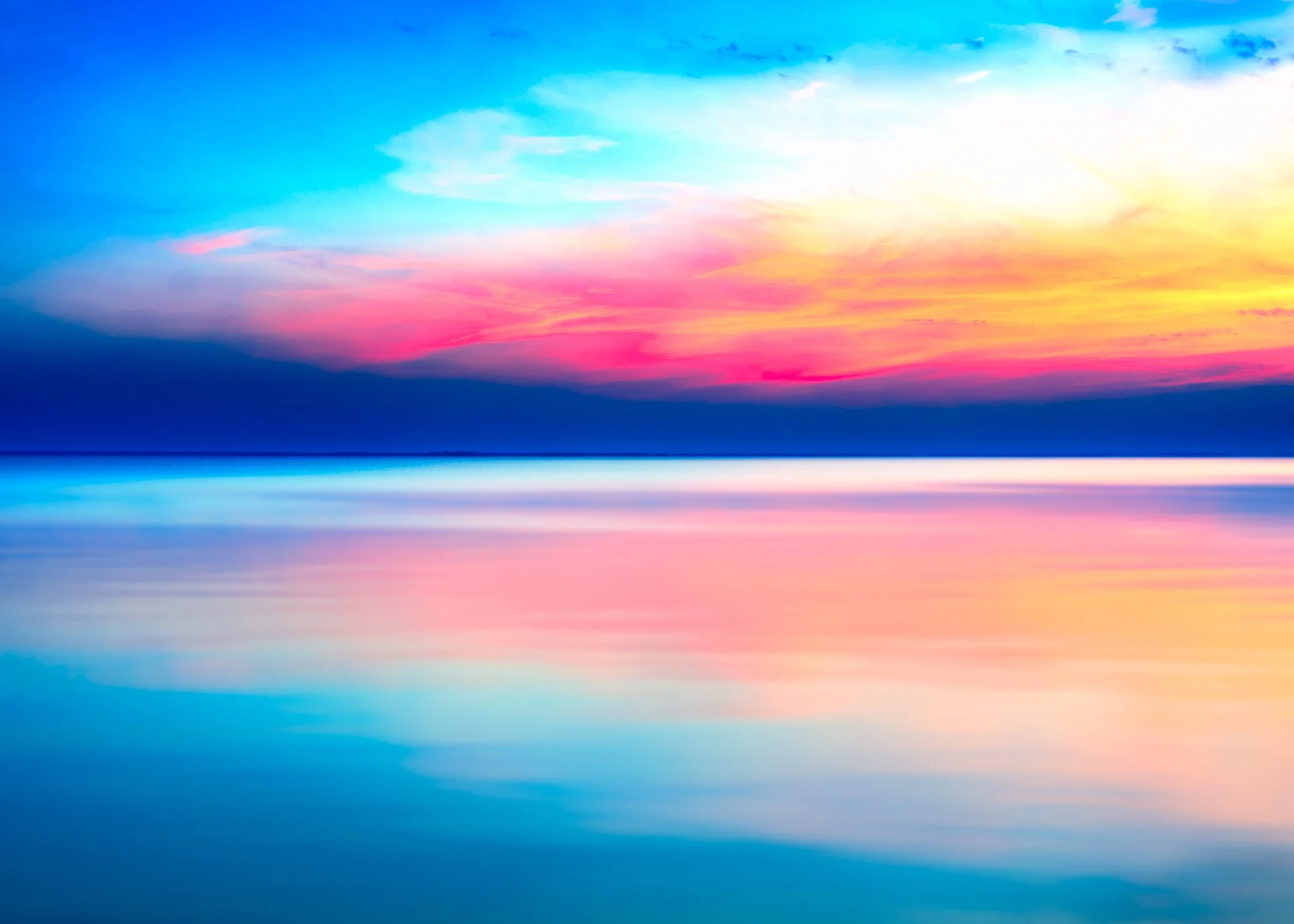 Soft Horizon An ethereal coastal landscape featuring gentle pastel tones blending the horizon line between sky and water.