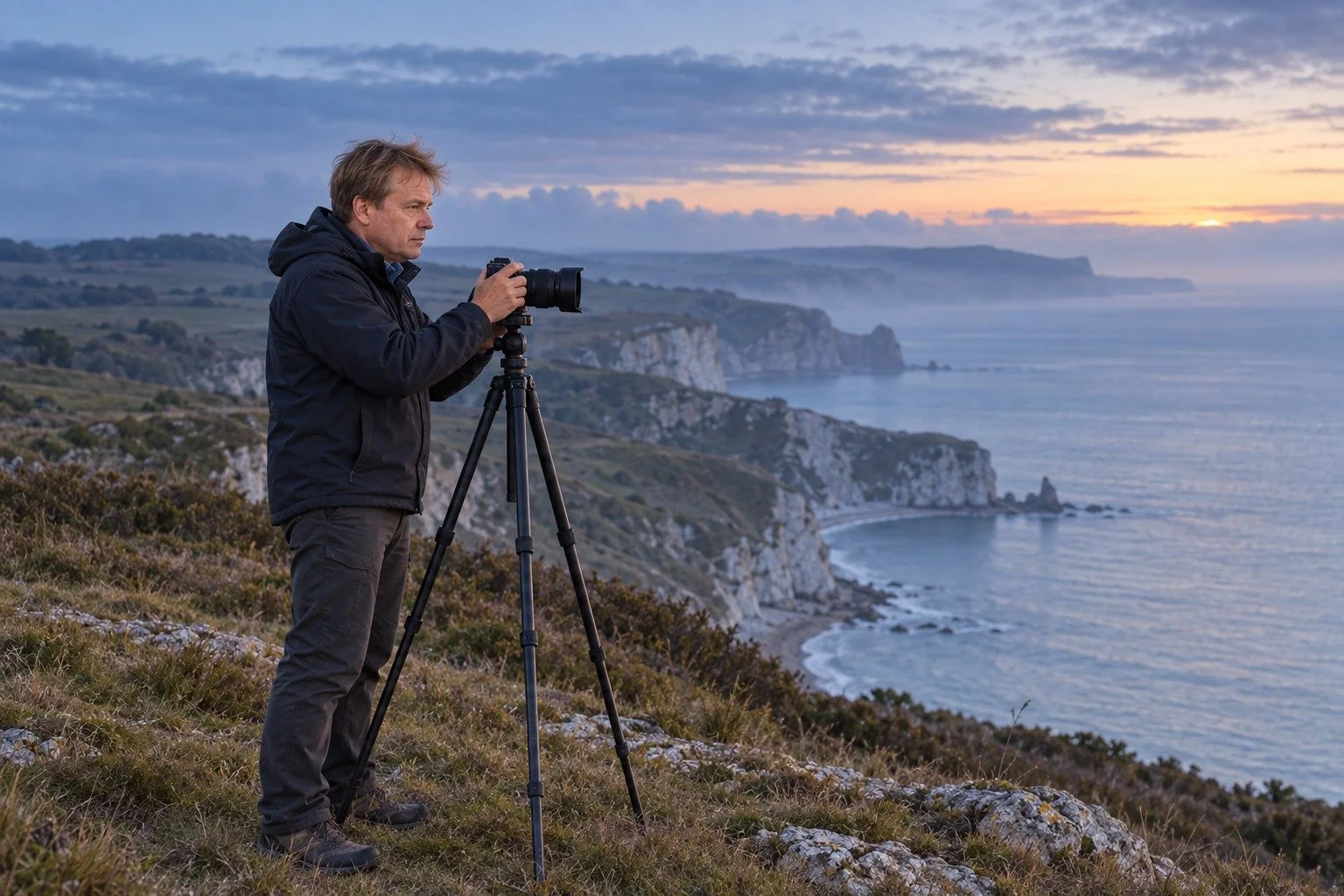 John Wright in a landscape scene