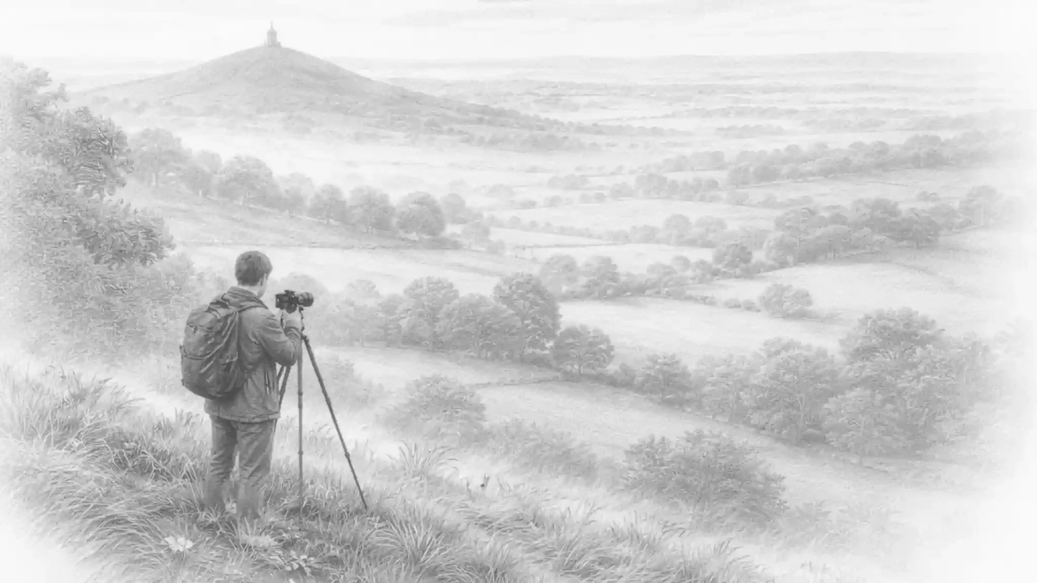 John Wright in a landscape scene
