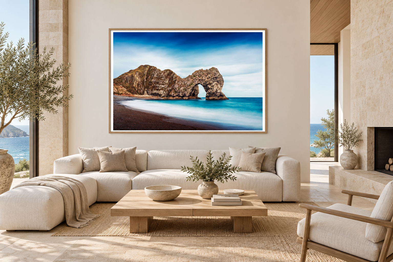 Living room mock up of Durdle Door in Dorset