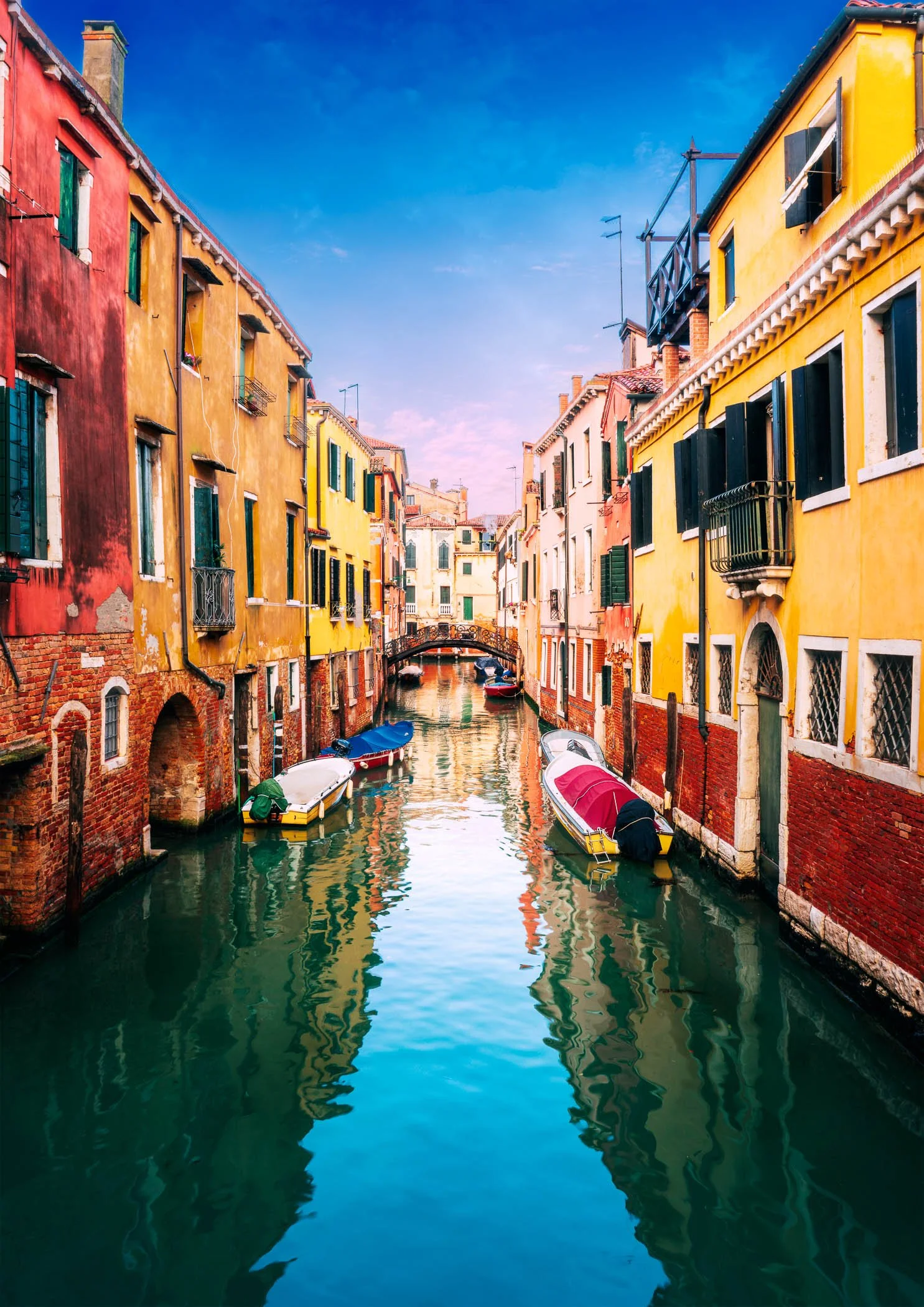 A Side Canal Classic Venetian archways and water-level doorways off the beaten path.
