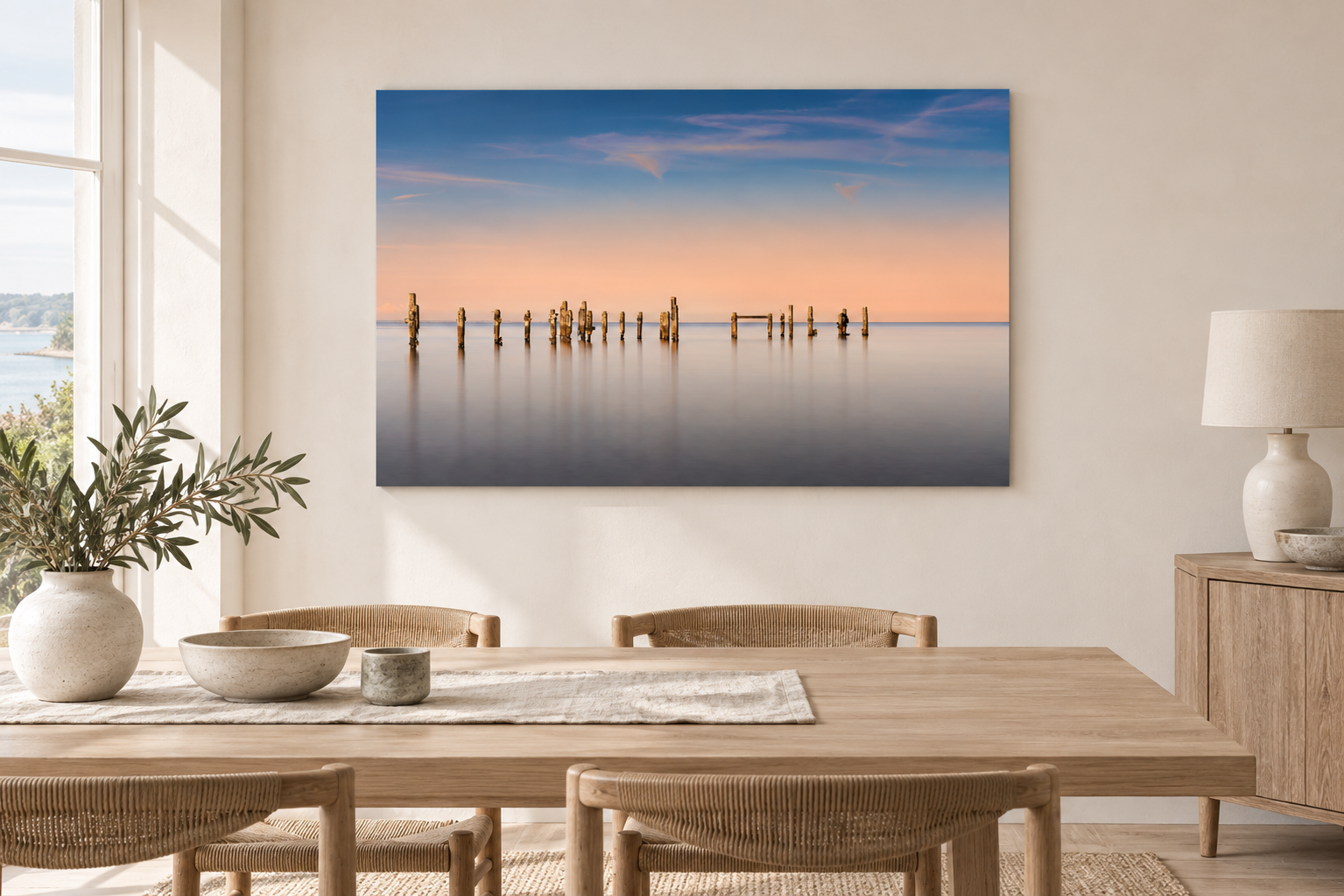 Room mock up of the Old Pier posts in Swanage