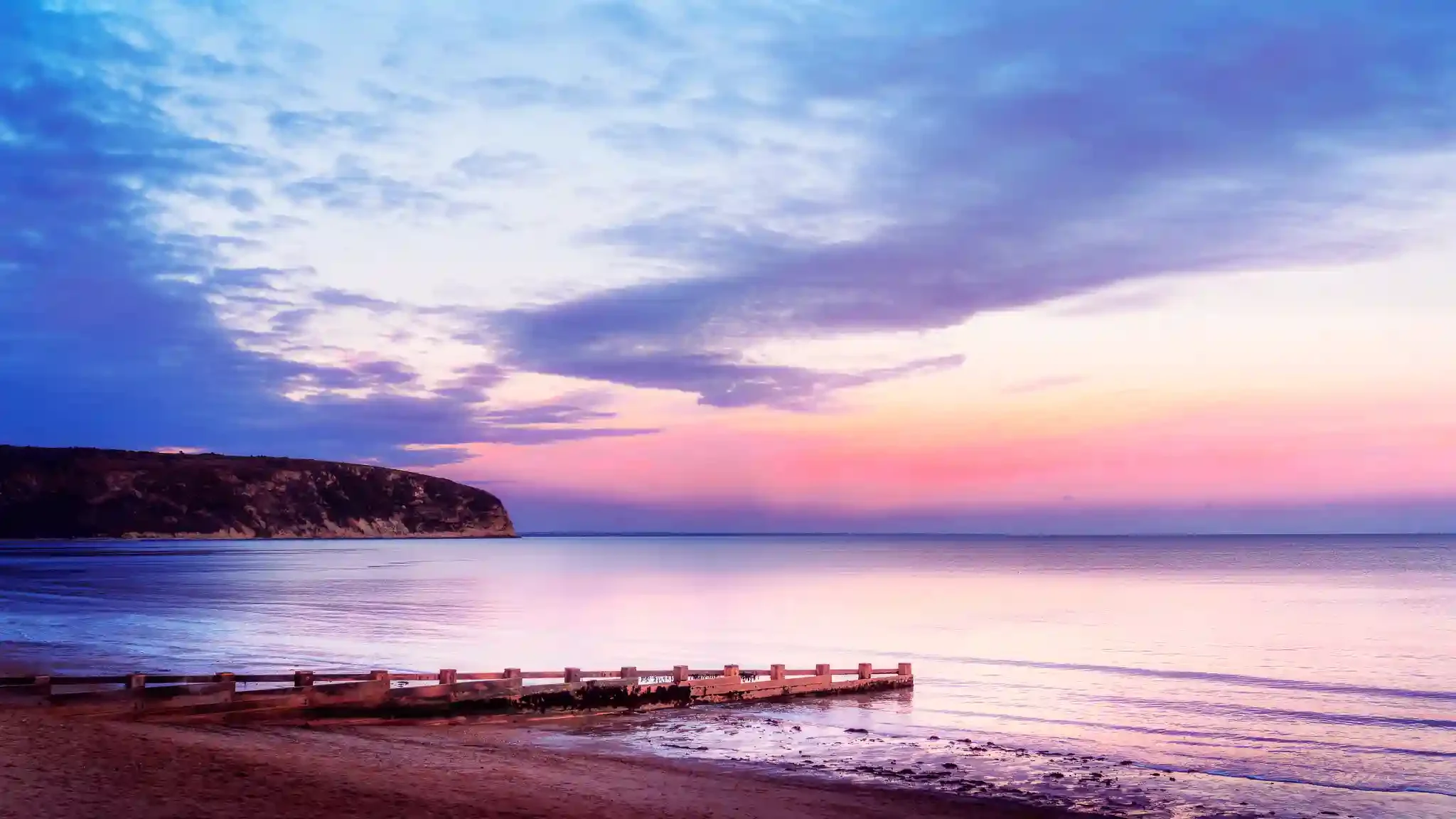 Tranquil Sunset at Swanage Beach