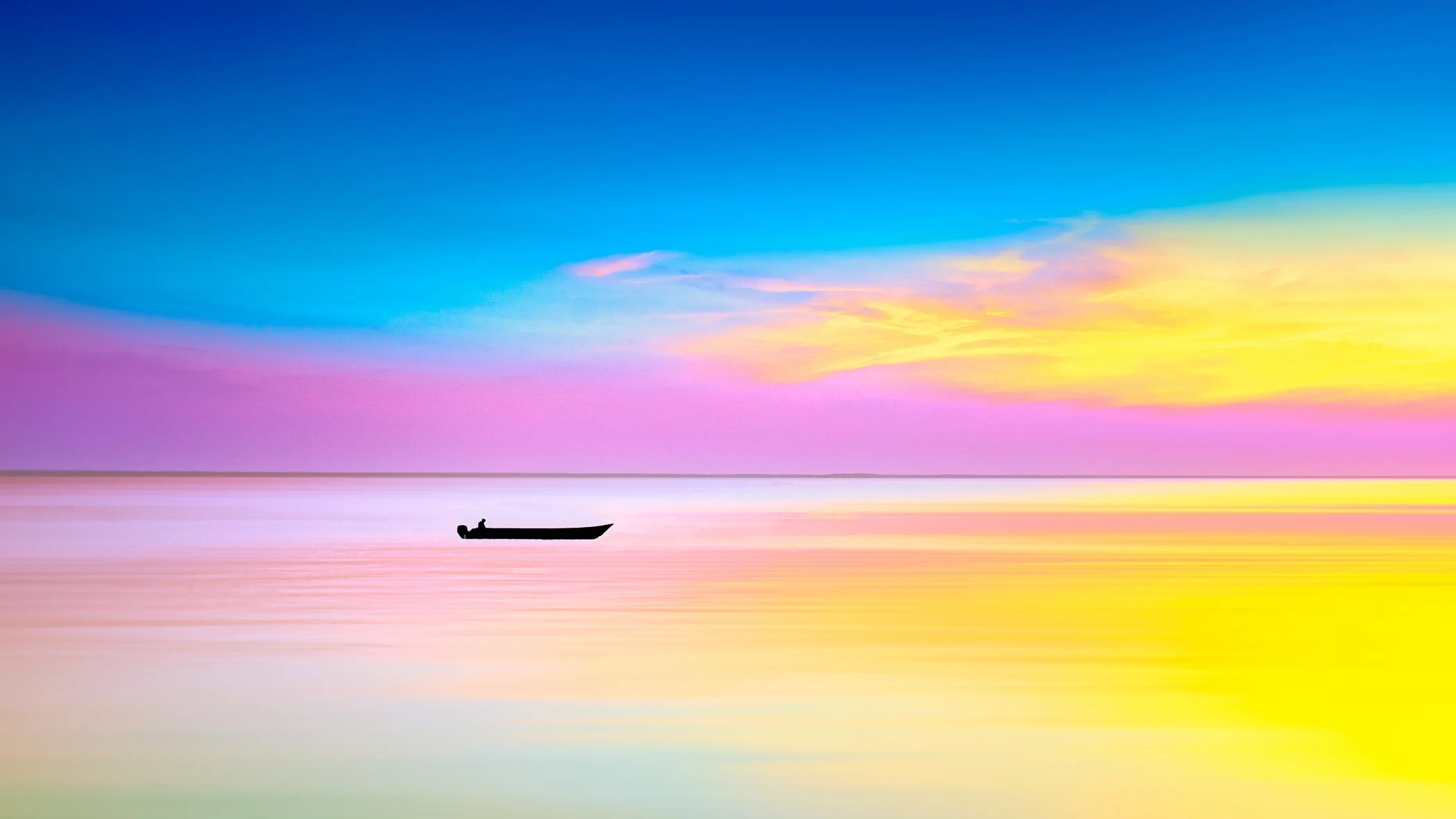Sunrise on the Dnipro A striking landscape featuring vibrant pastel hues reflecting across the calm waters of the Dnipro River at dawn.