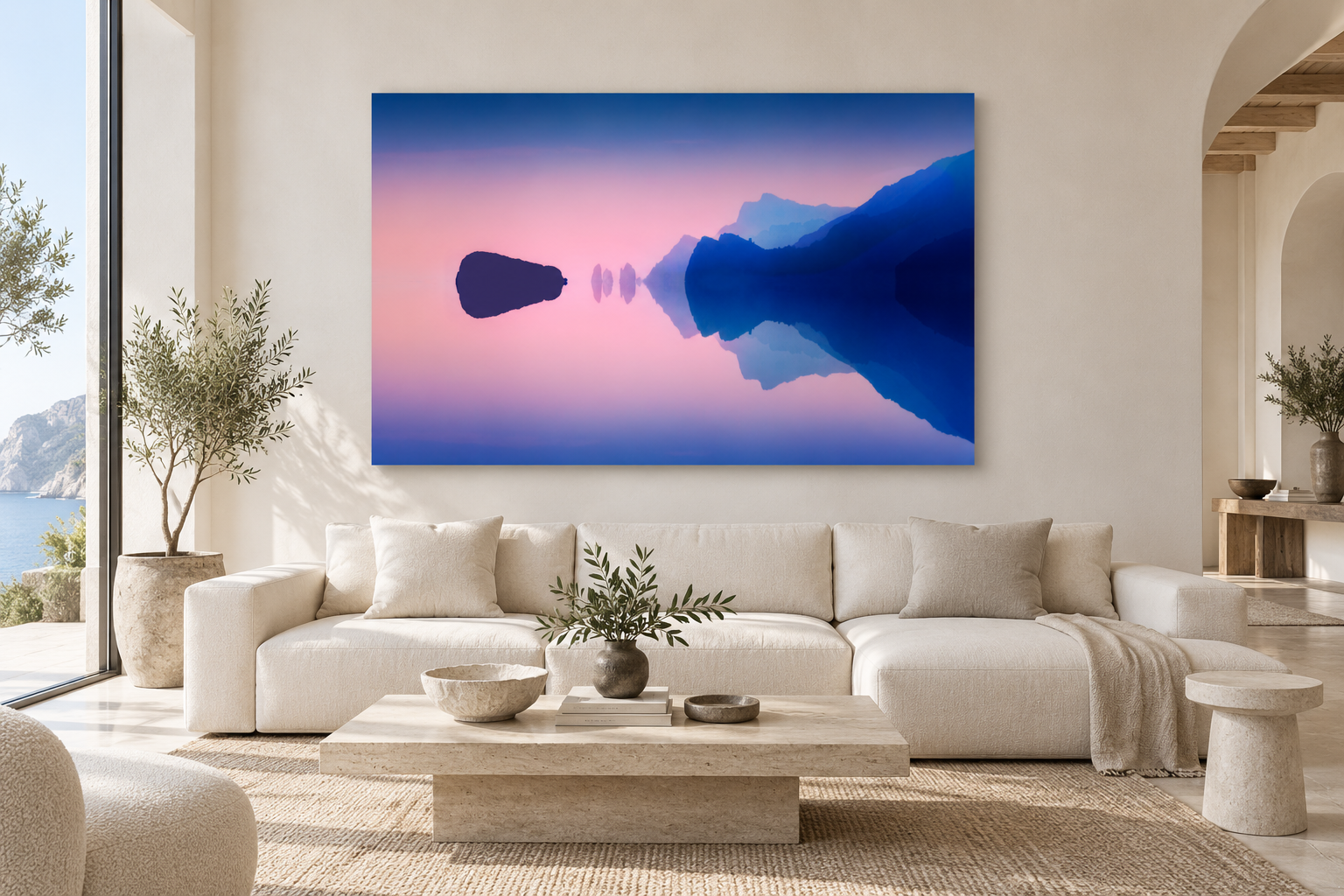 Living room mock up of the Amalfi Coast image