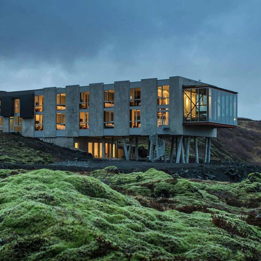 ION Adventure Hotel cantilevered above Iceland’s volcanic lava fields near Þingvellir
