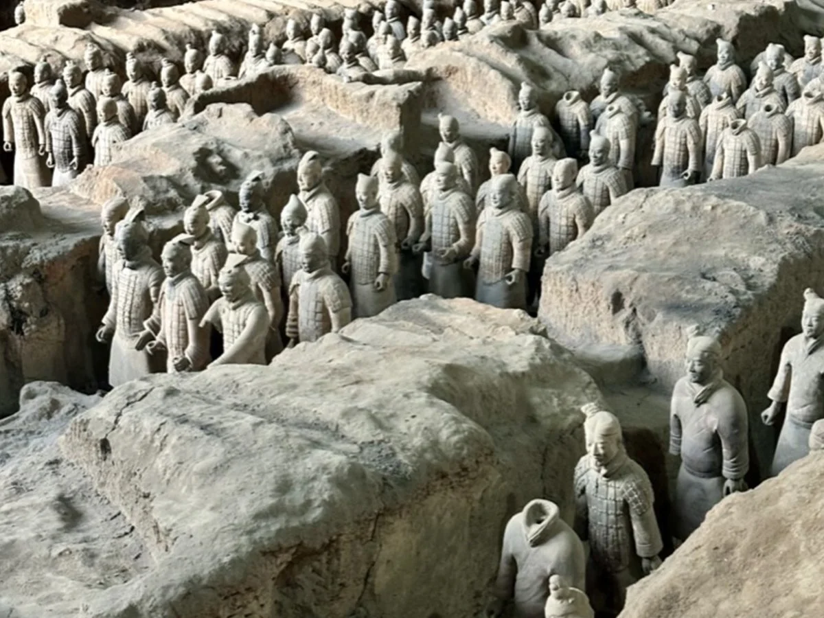 The Terracotta Army archaeological site near Xi’an, one of China’s most famous historical landmark