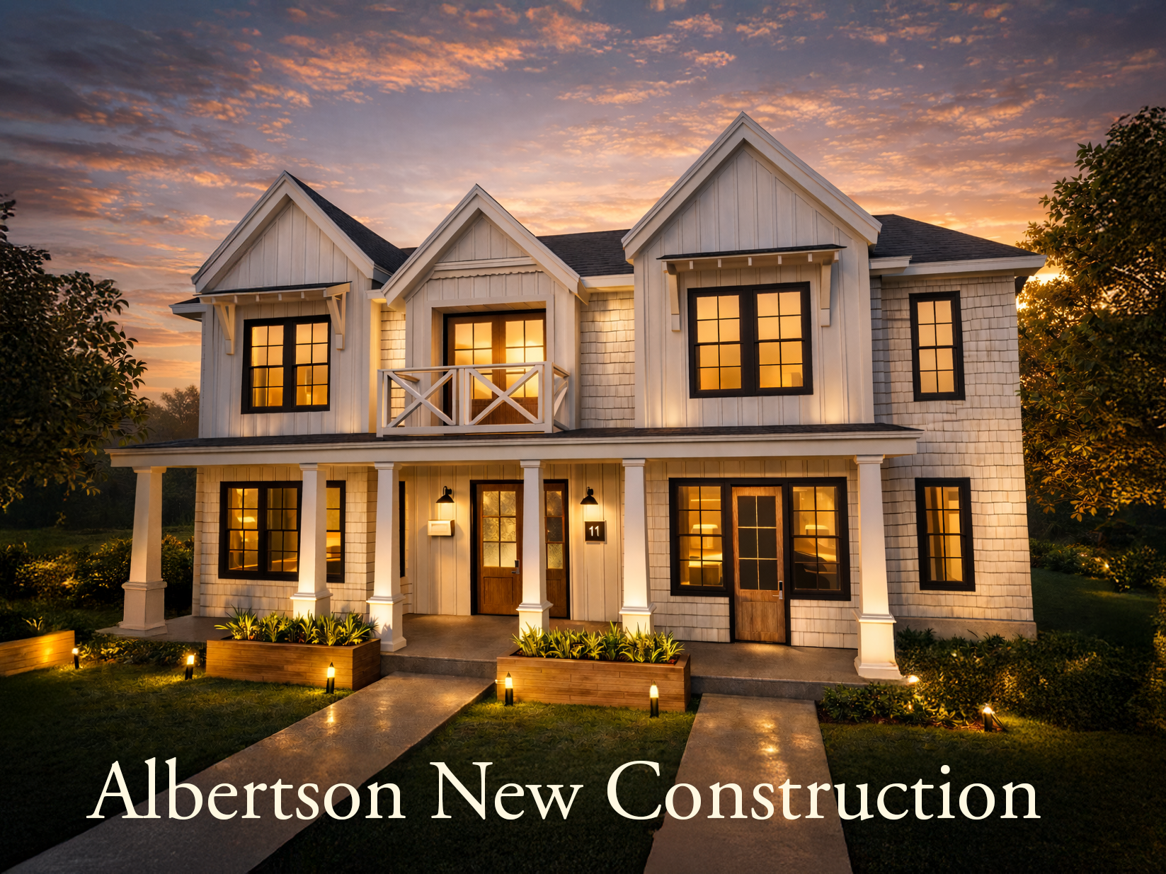 Two-story custom new construction home in Albertson, Long Island designed by Americana Architects.