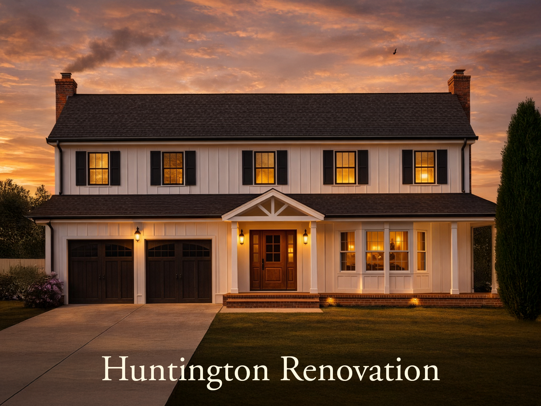 Home renovation and front porch addition in Huntington, NY by Long Island architect Americana Architects.