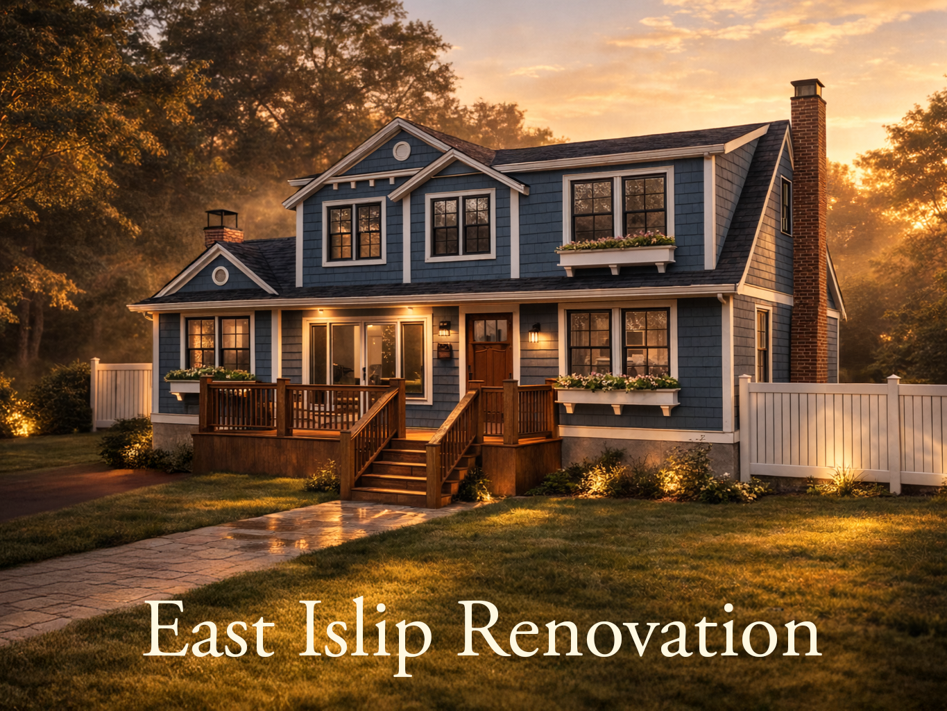 Home renovation and exterior remodel in East Islip, NY by Long Island residential architect Americana Architects.