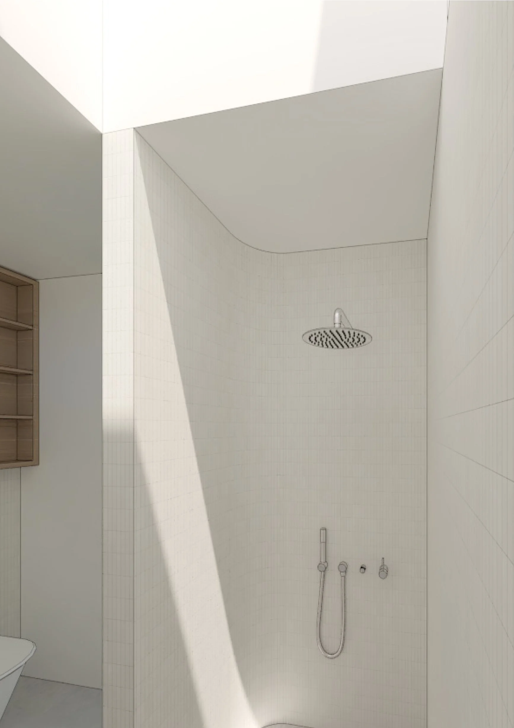 Curved shower study