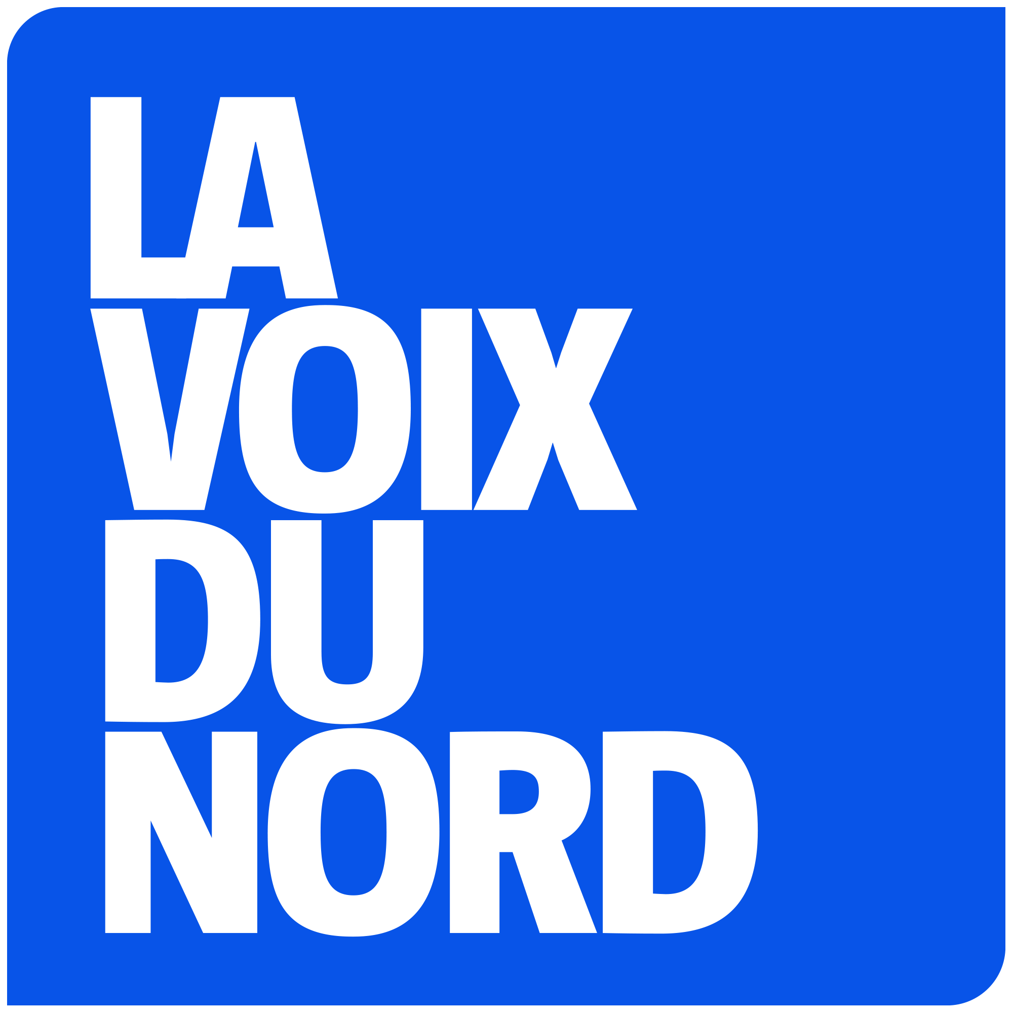 Logo bleu avec texte blanc : La Voix du Nord.
