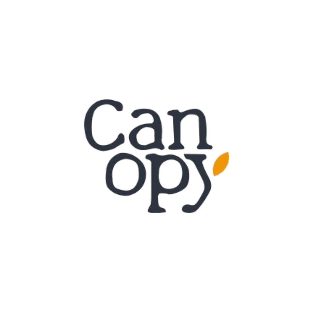 Logo avec le texte 'Can Op' et un effet de dégradé coloré horizontal en niveaux d'orange et rouge