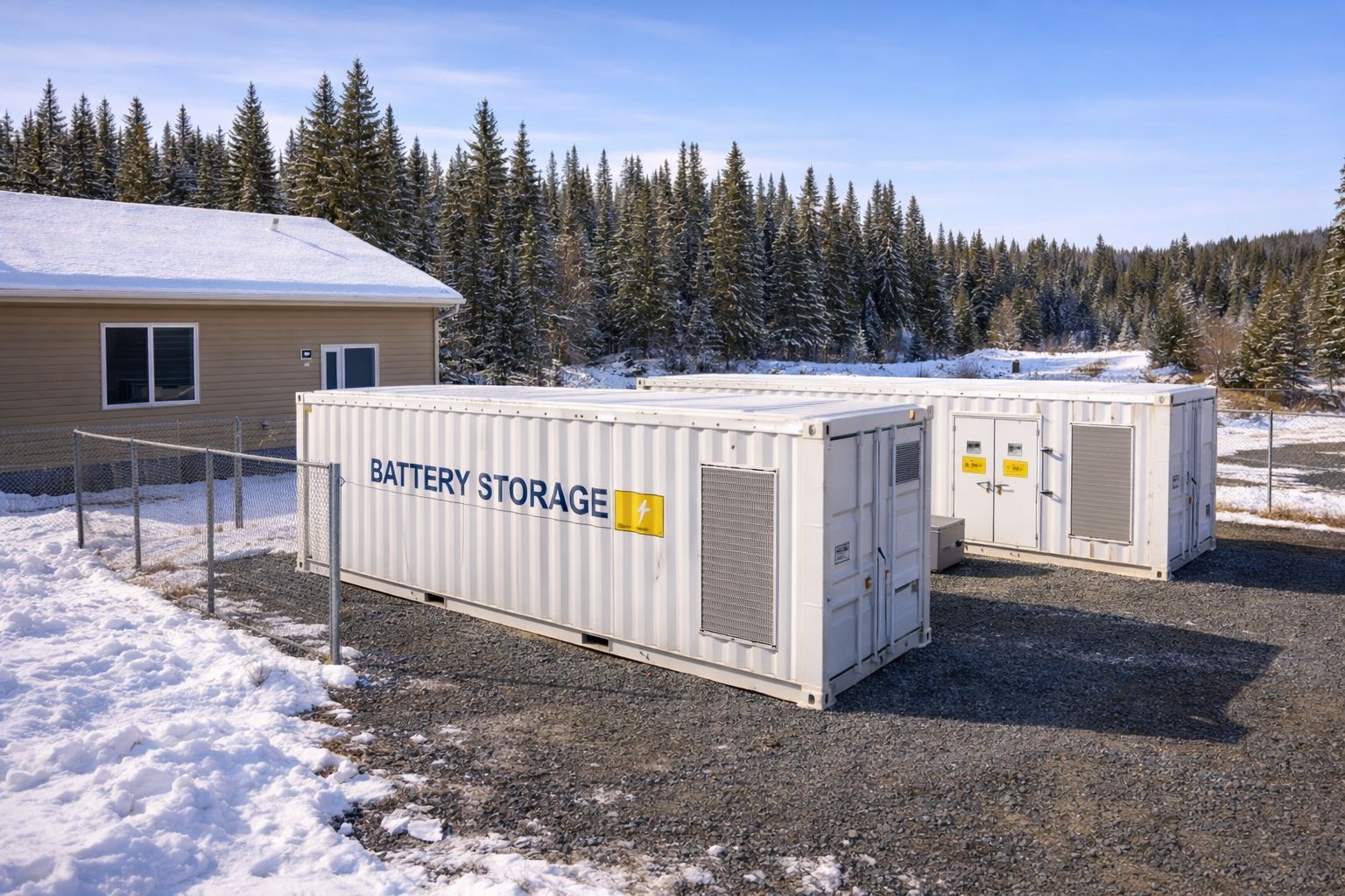 Containerized battery energy storage system supporting community-scale energy infrastructure.