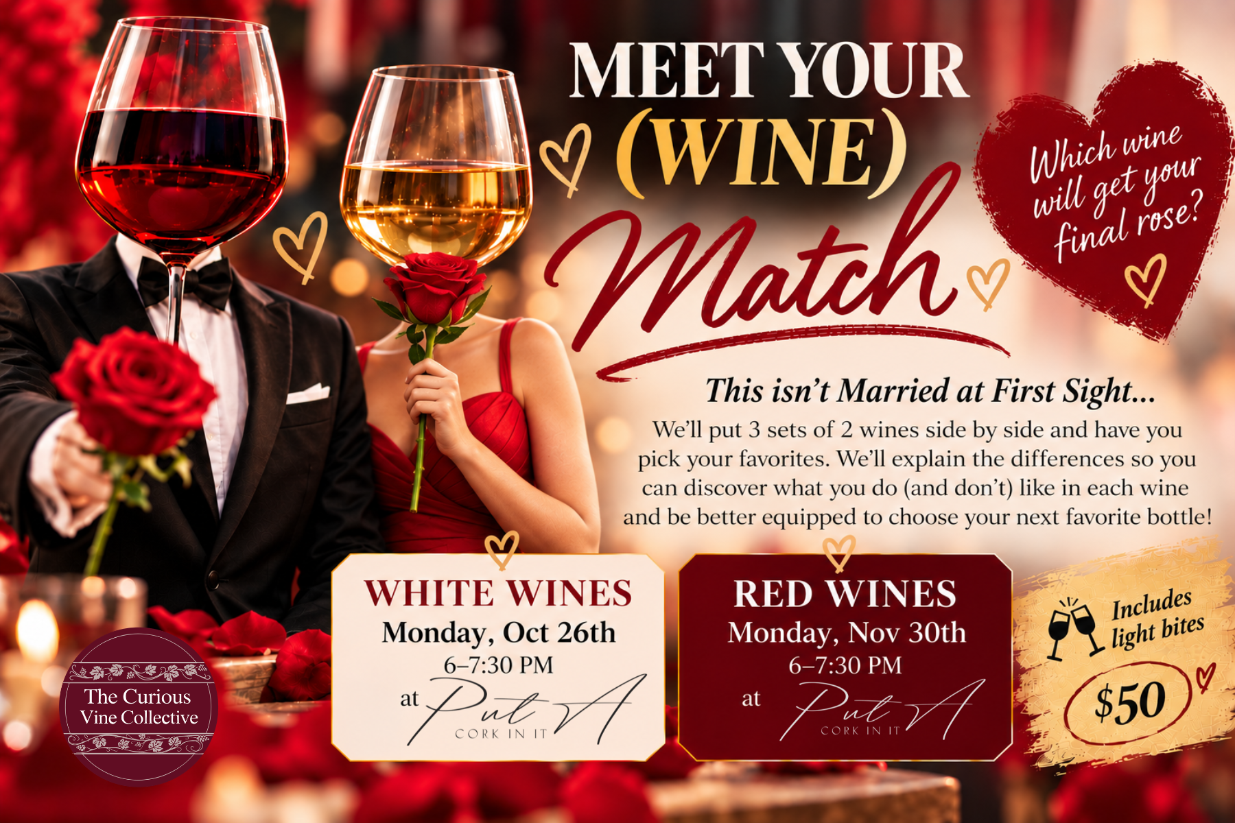 Meet Your Wine Match: White Wines at Put a Cork In It