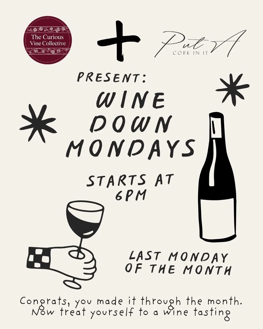 When you need a little treat at the end of the month check out Wine Down Mondays @putacorkinitbend on the last Monday of each month.

Visit link in bio for tickets for the first event on October 26th "Meet your Wine Match"
Tickets available