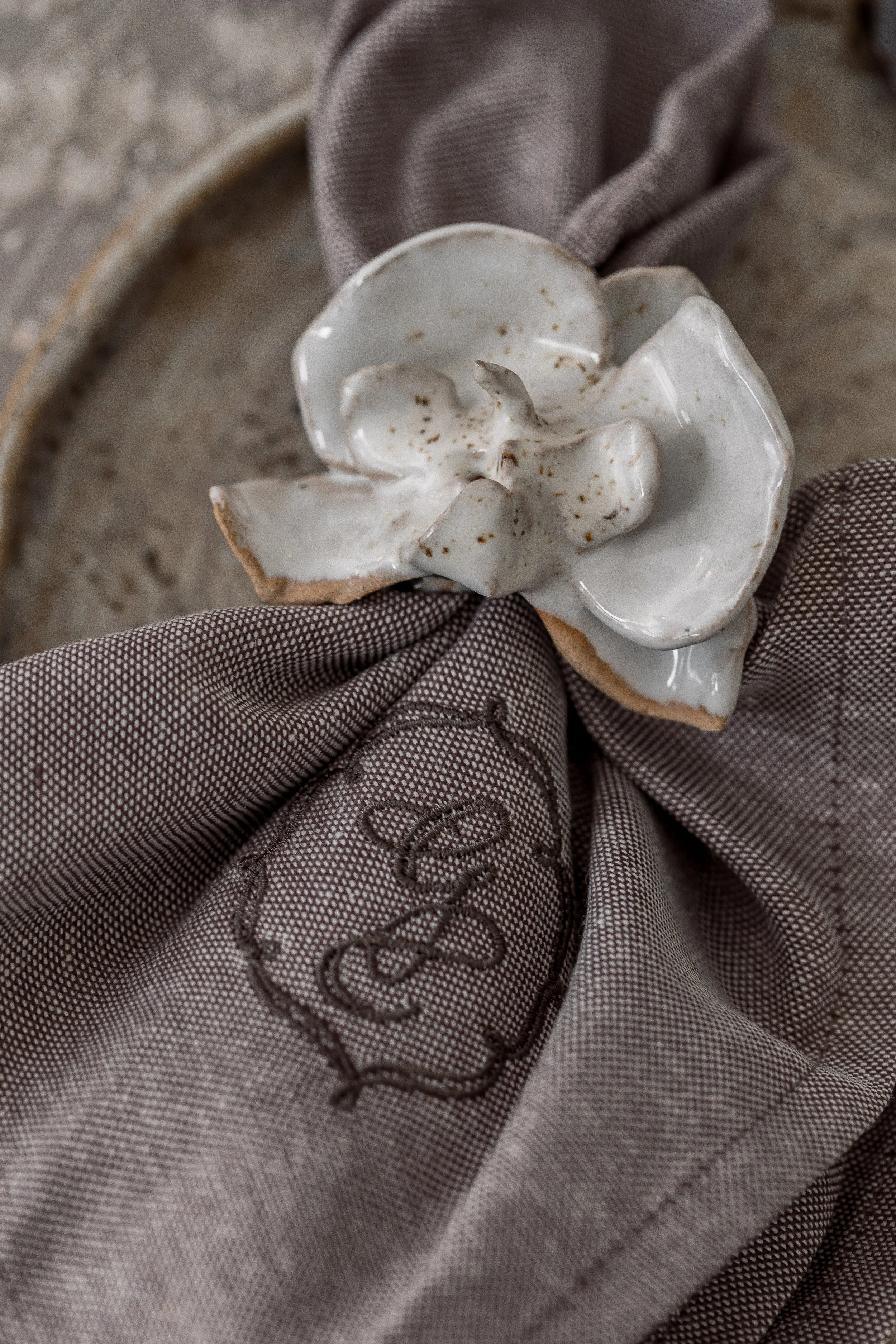Custom Ceramic Napkin Rings Set
