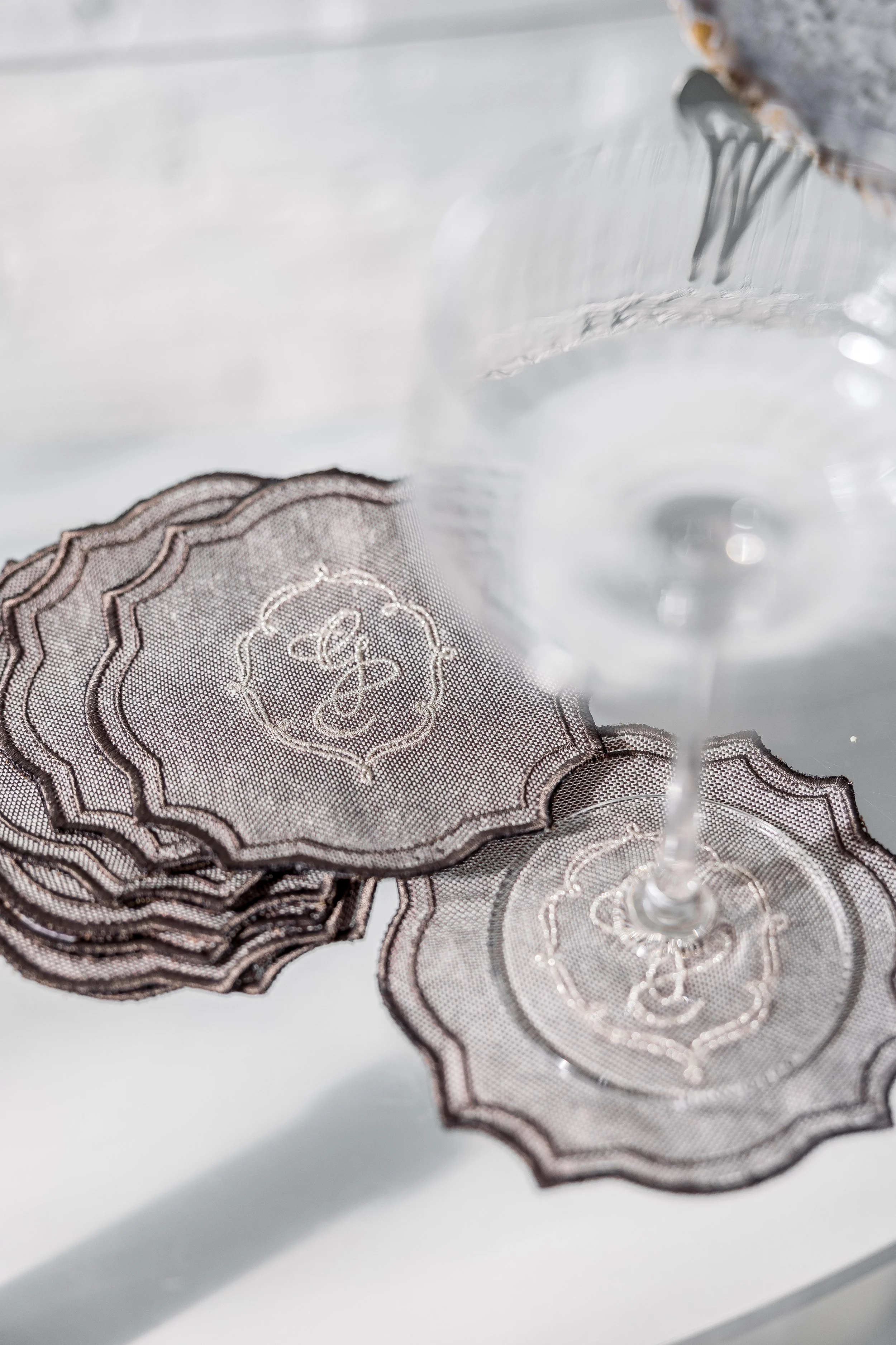 Custom Embroidered Cocktail Napkin Set