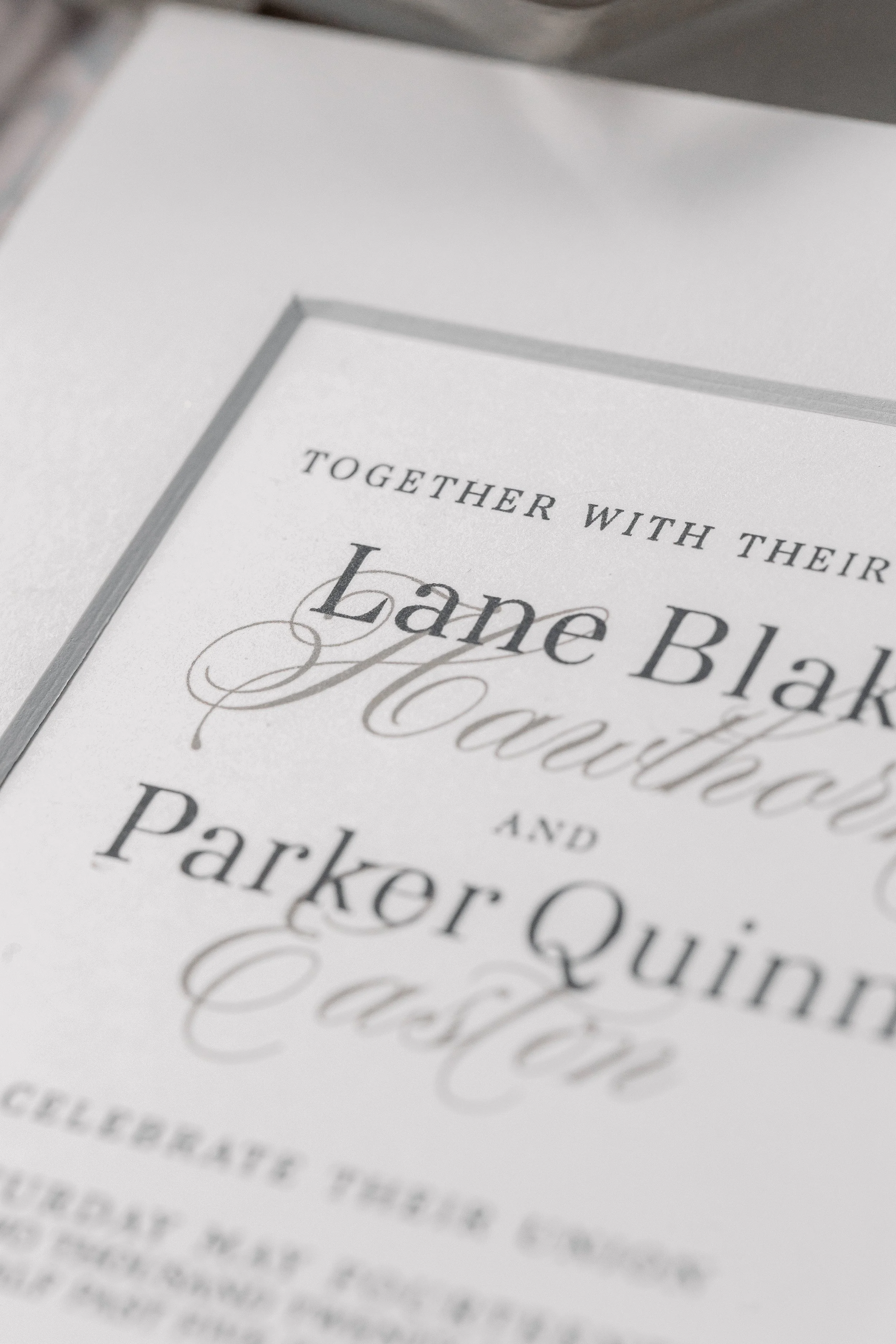 Customized wording specific to the event completed throughout constant communication and etiquette direction by NOTE.