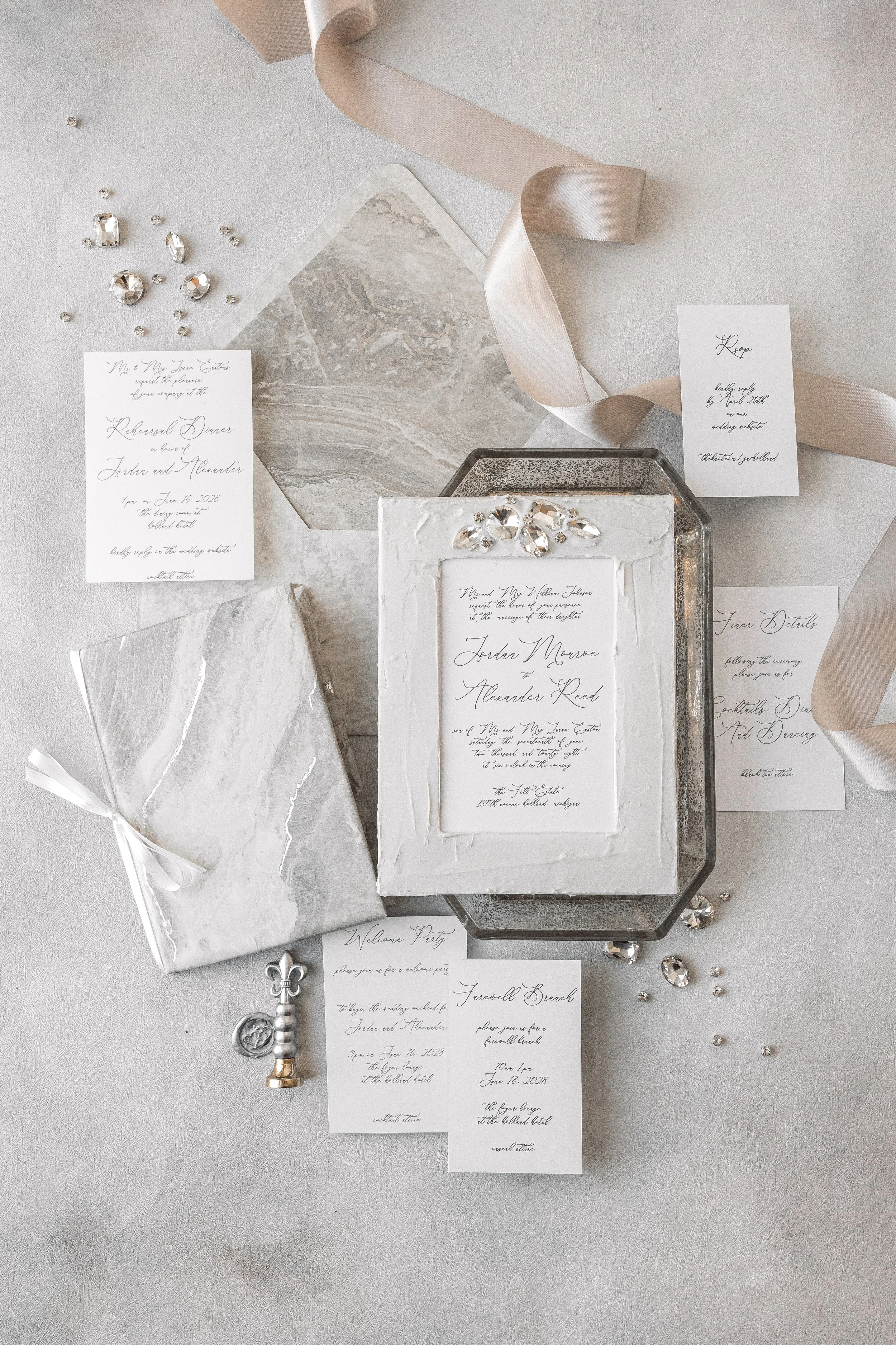 Signature Mat-Style Rhinestone Design in Silver