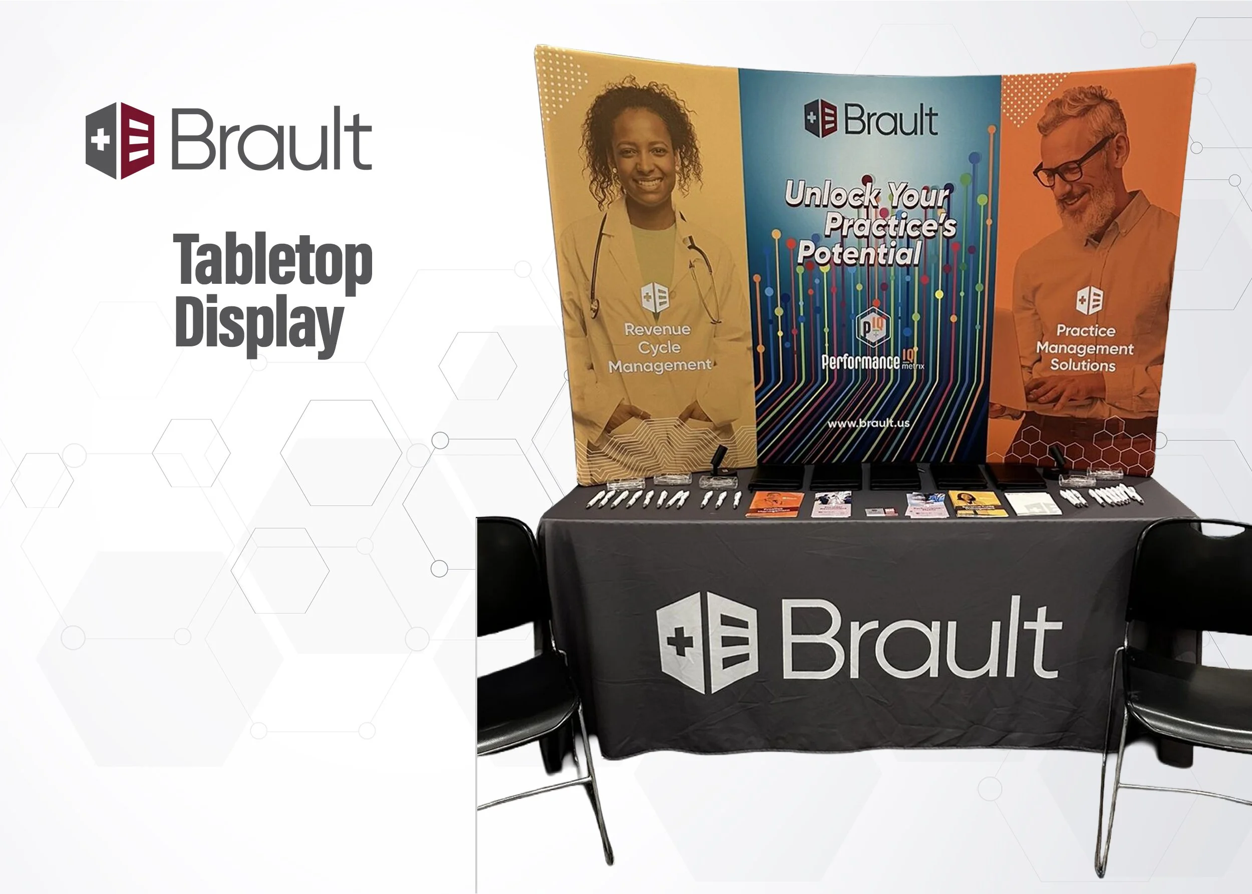Brault Tradeshow Conference Tabletop Display Unit on a Table