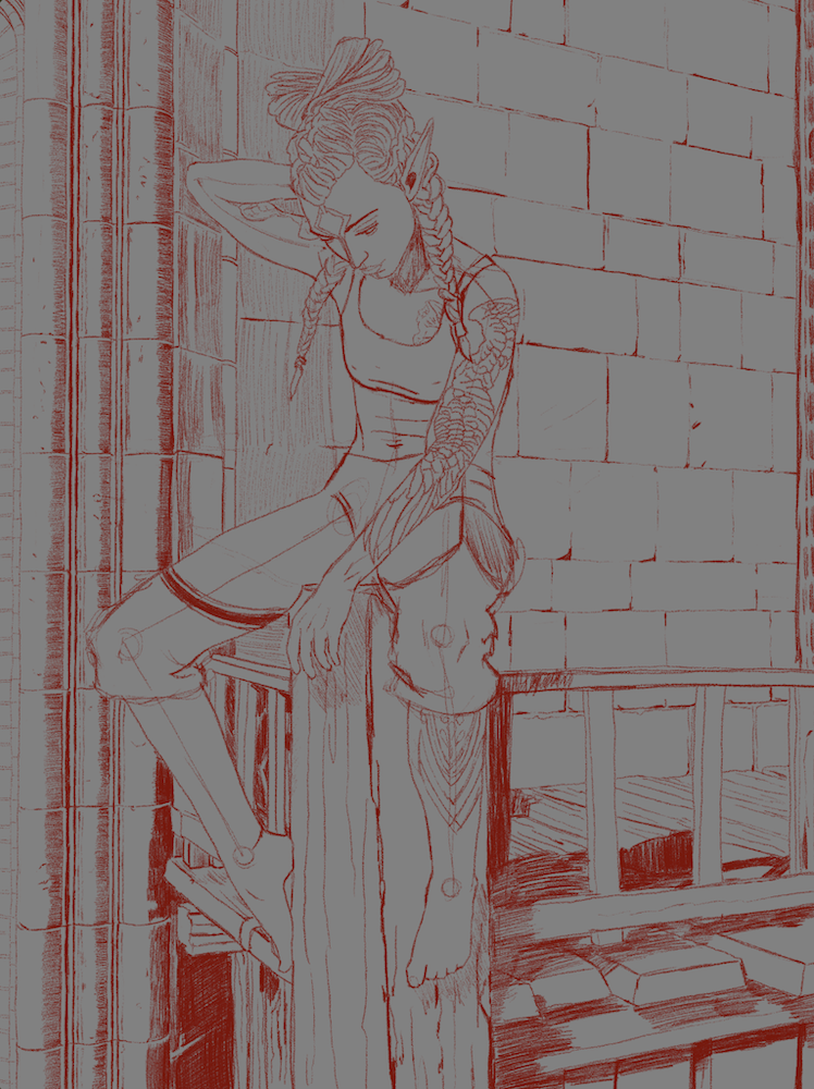 digital sketch for Overlapping Lines zine