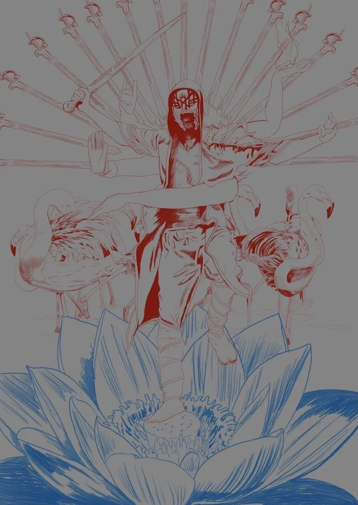 digital sketch for Overlapping Lines zine