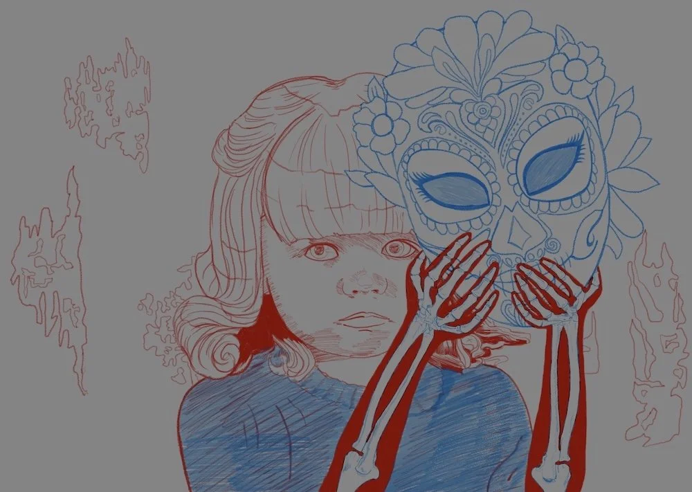 digital sketch for Overlapping Lines zine