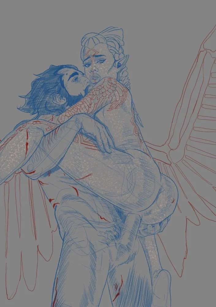 digital sketch for Overlapping Lines zine