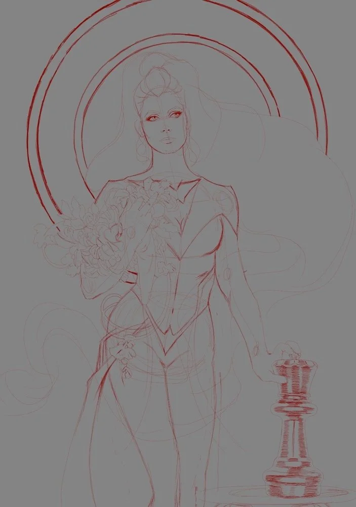 digital sketch for Overlapping Lines zine