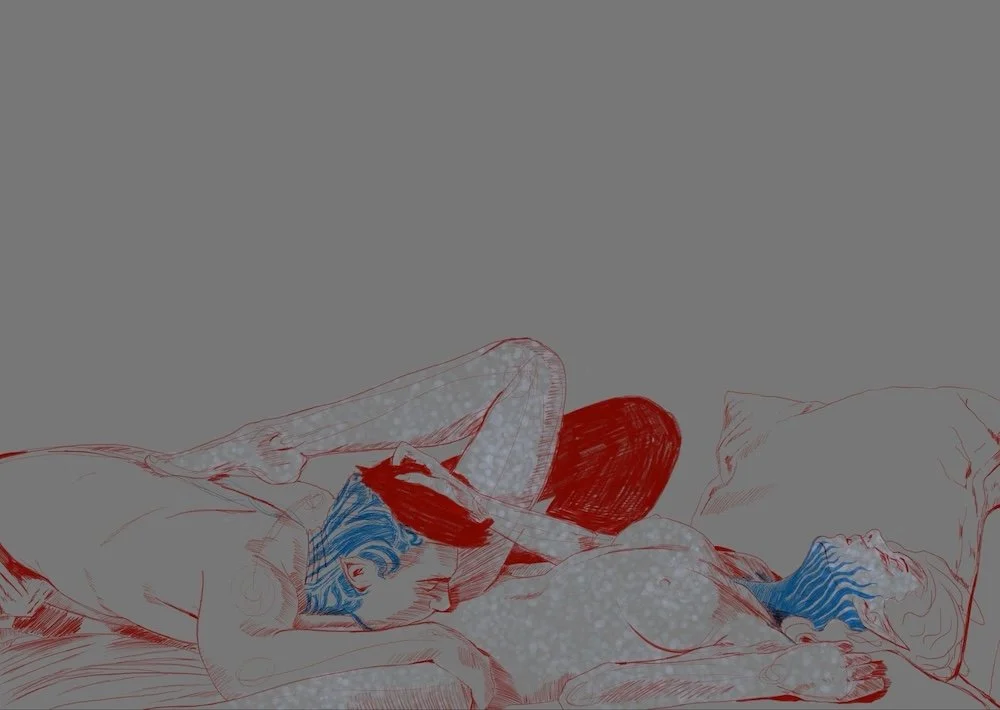 digital sketch for Overlapping Lines zine