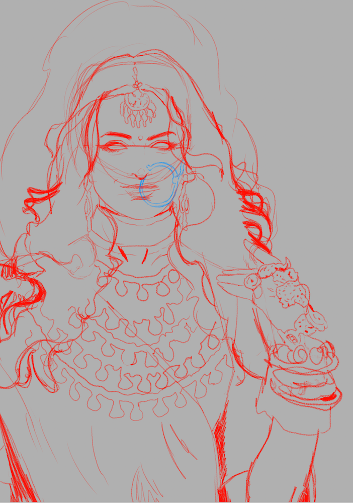 digital sketch for portraits project