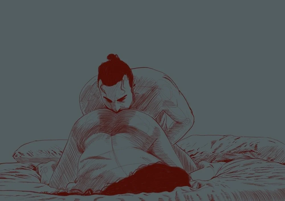 digital sketch for Overlapping Lines zine
