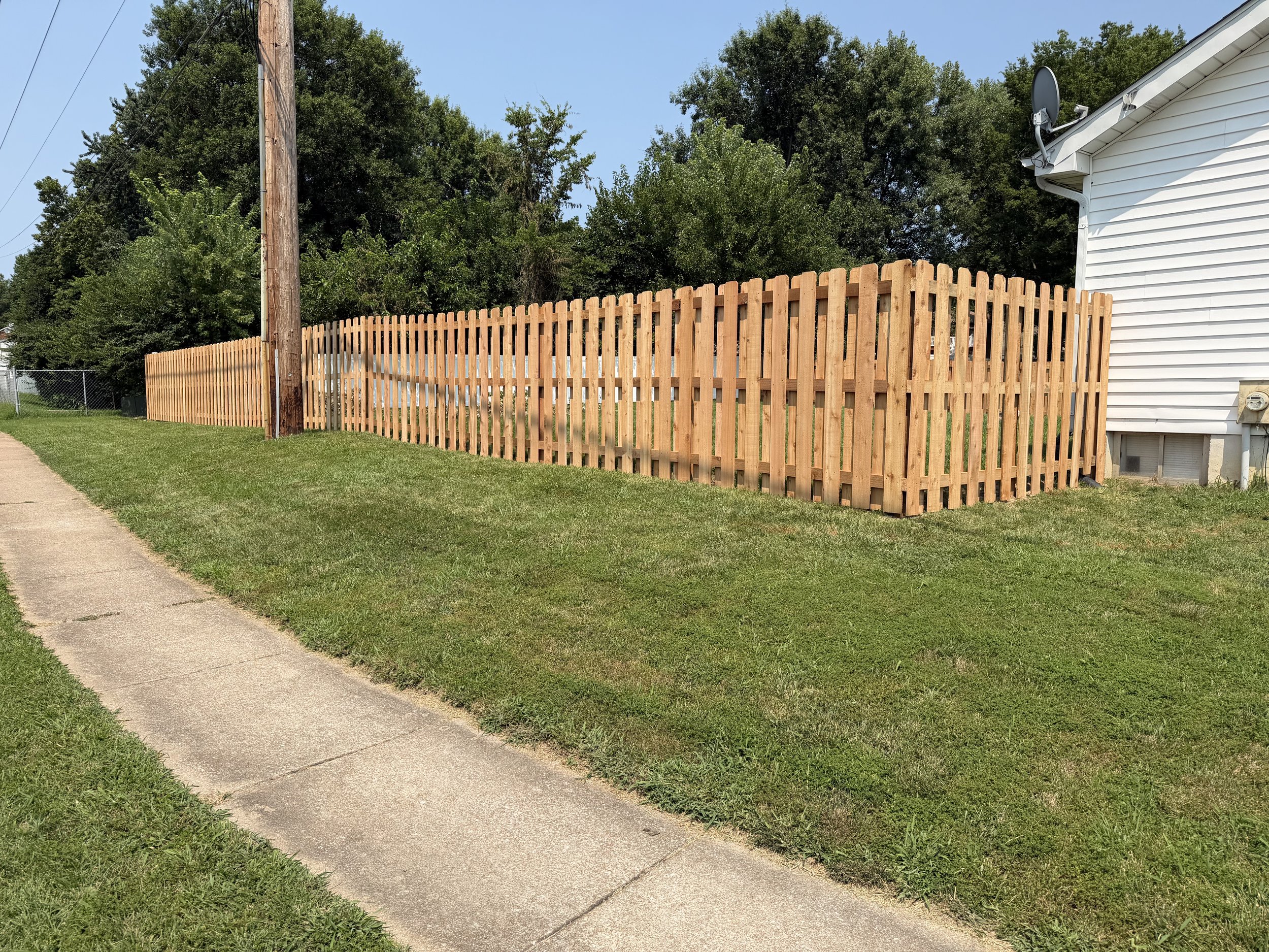 Cedar Shadowbox Fence Installation in St. Charles, MO