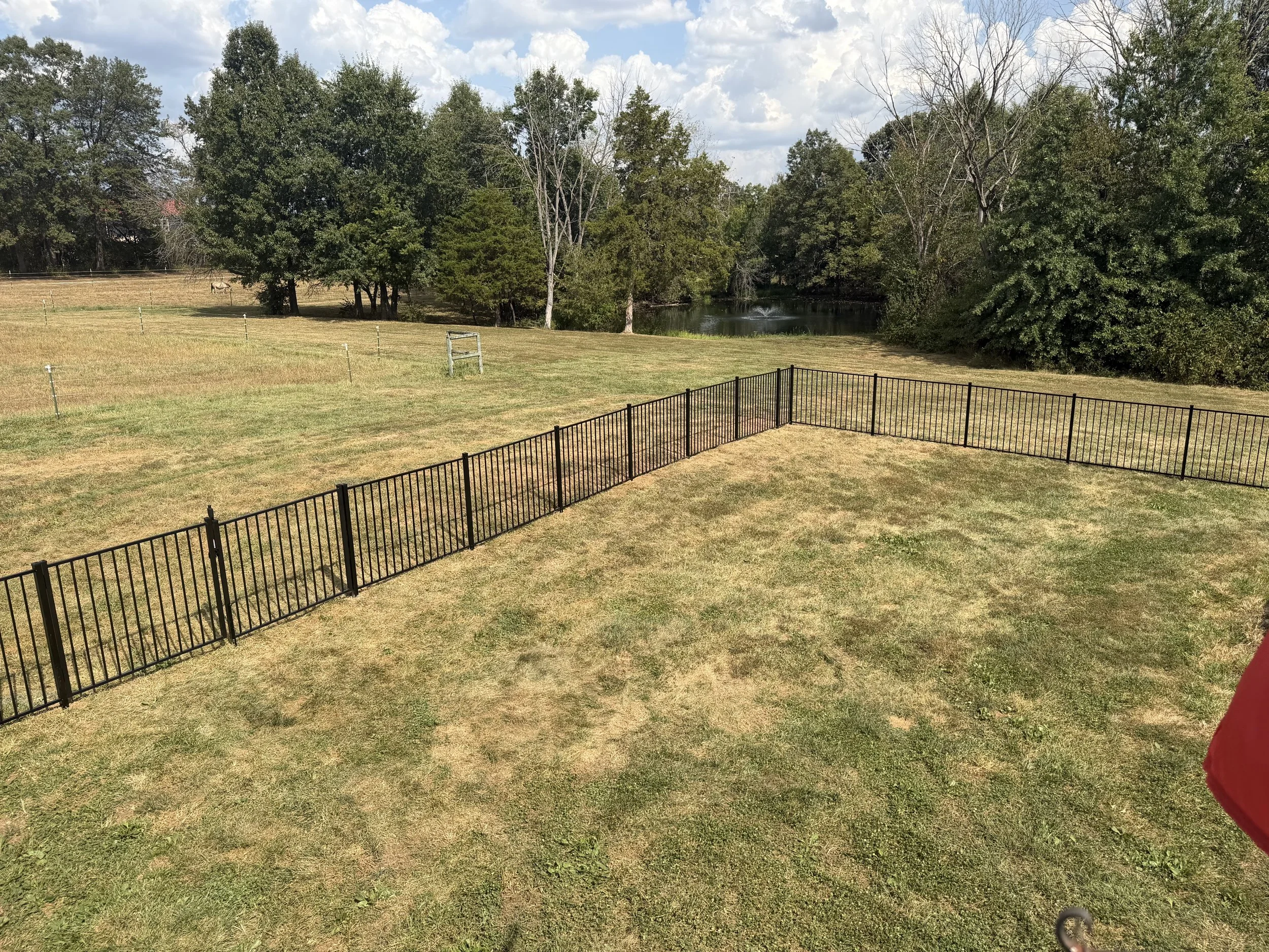 Two-Rail Aluminum Fence Installation in Wentzville, MO