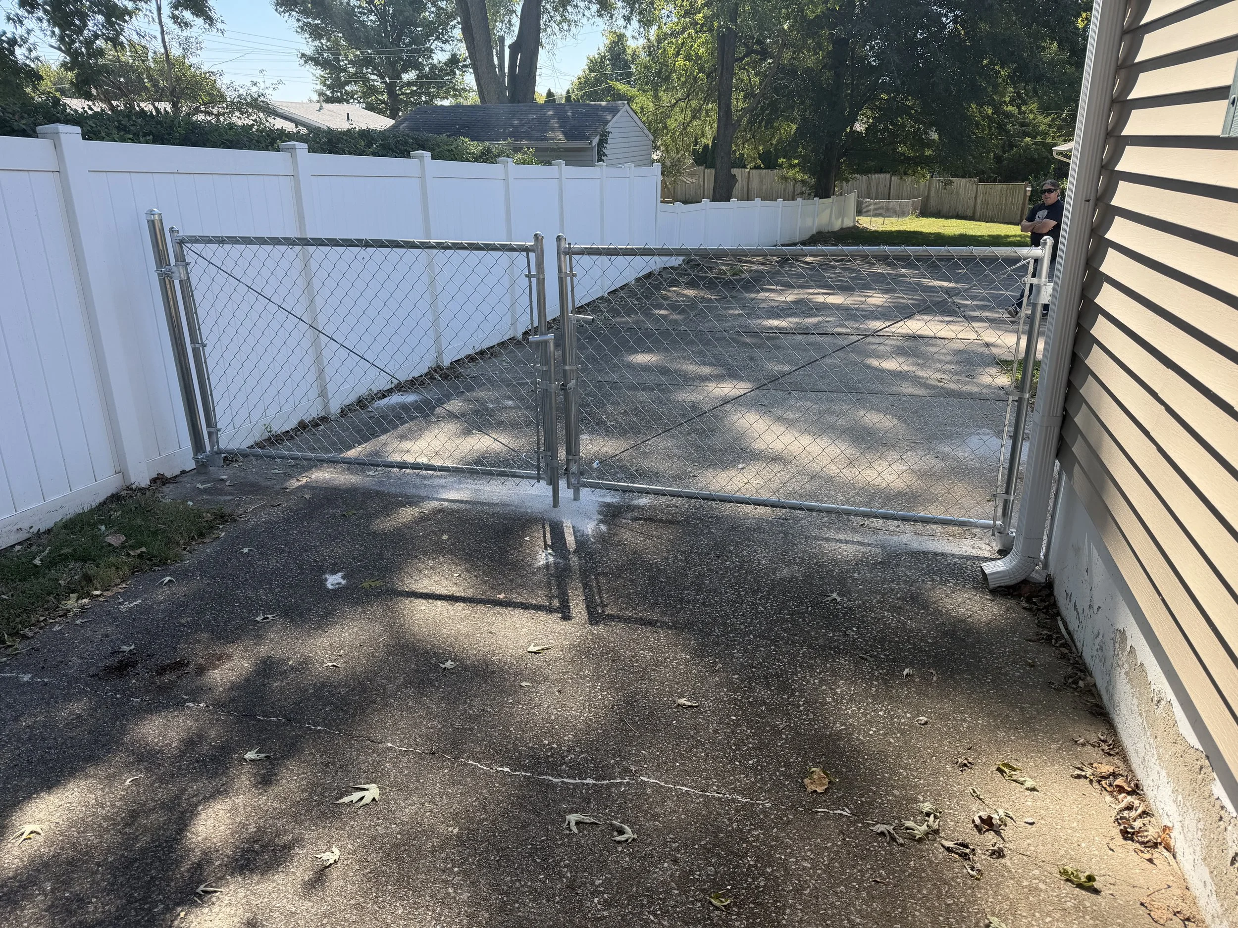 Chain-link fence installation