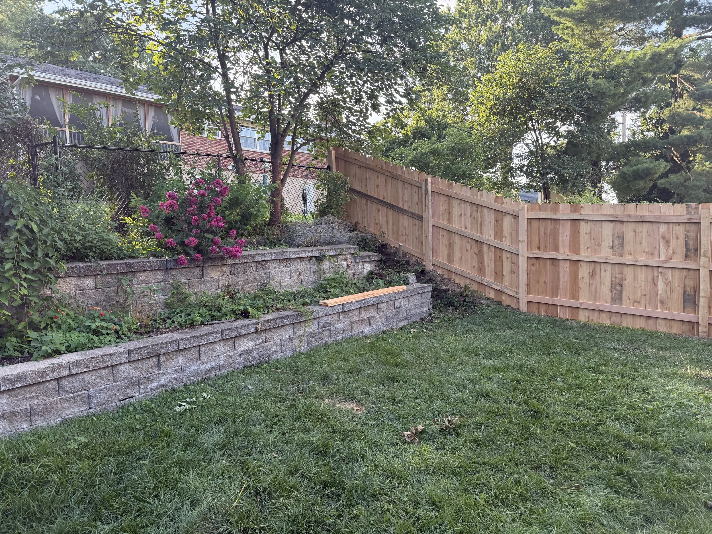 Cedar dog eared privacy fence