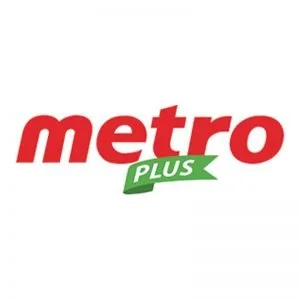 Metro Plus logo with red text and a green banner.