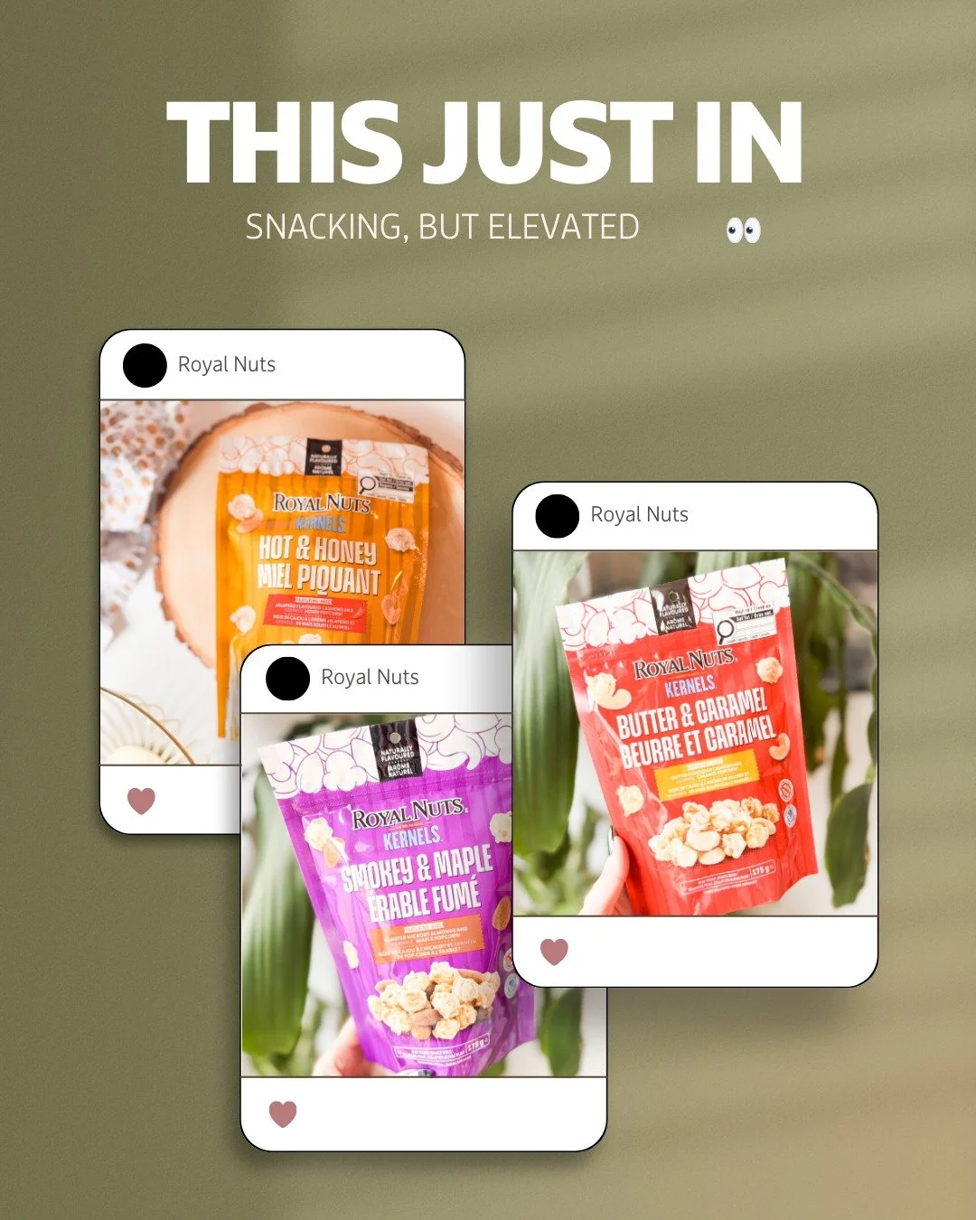 We don&rsquo;t do mid. ❤️

We do oven-roasted nuts, bold flavours, and popcorn that tastes like it skipped the drama and went straight to the good part.

Cinema Crunch is now in Sobeys, Safeway, IGA &amp; FreshCo.

Treat your tastebuds. They work har